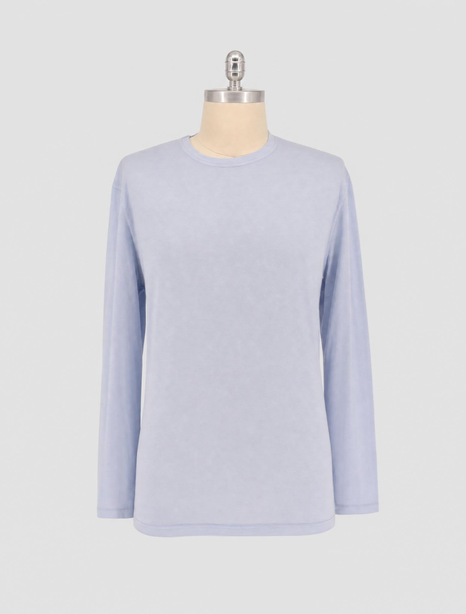 Kiton Light Blue Coton Cashmere T-Shirt