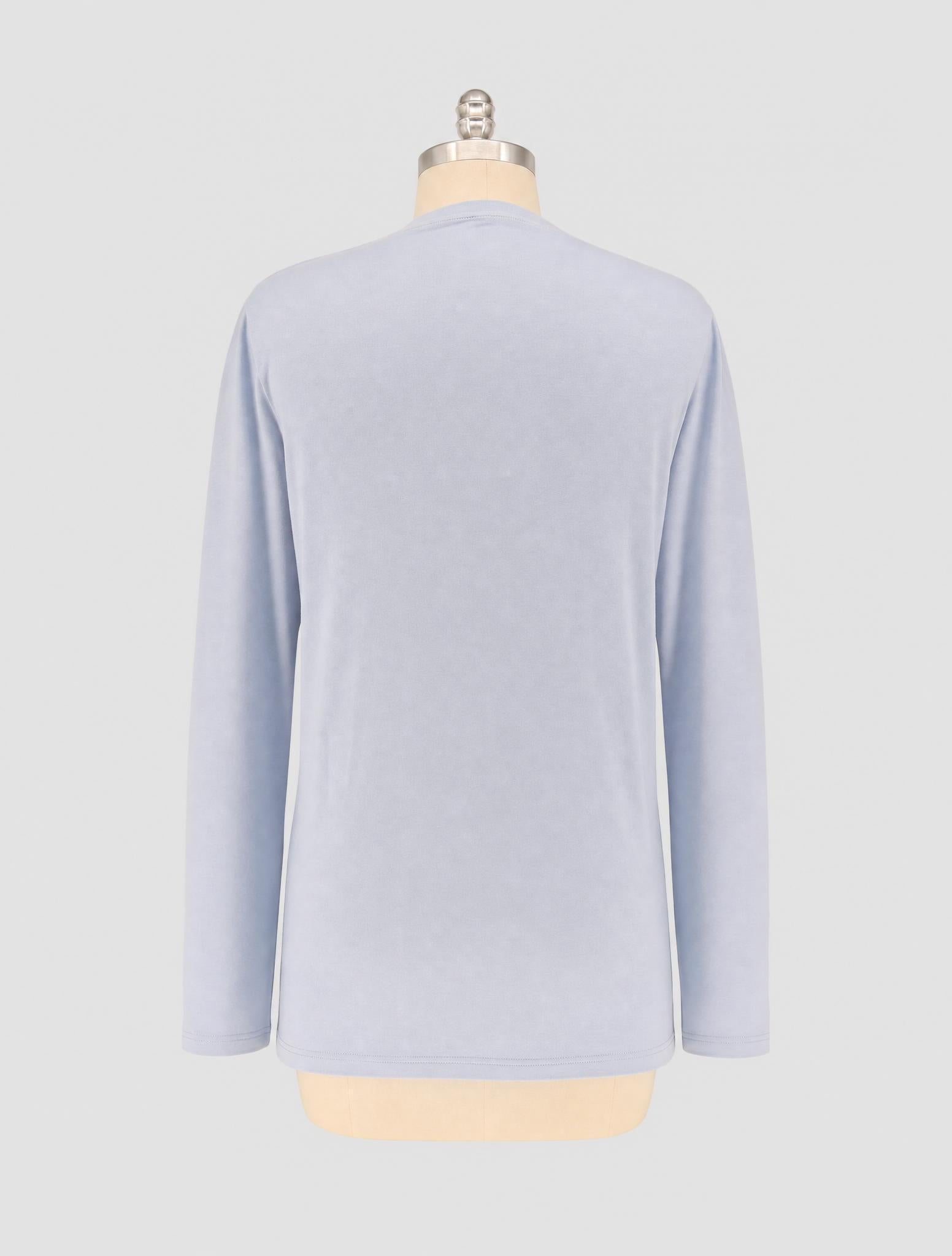 Kiton Light Blue Coton Cashmere T-Shirt