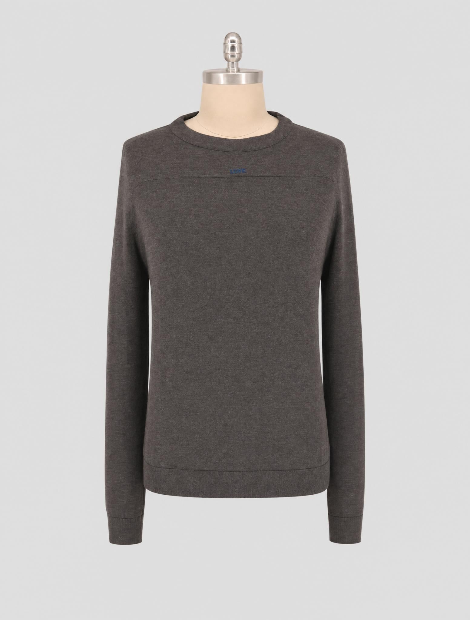 Kiton Knt Gray Cashmere T-Shirt Long Sleeve