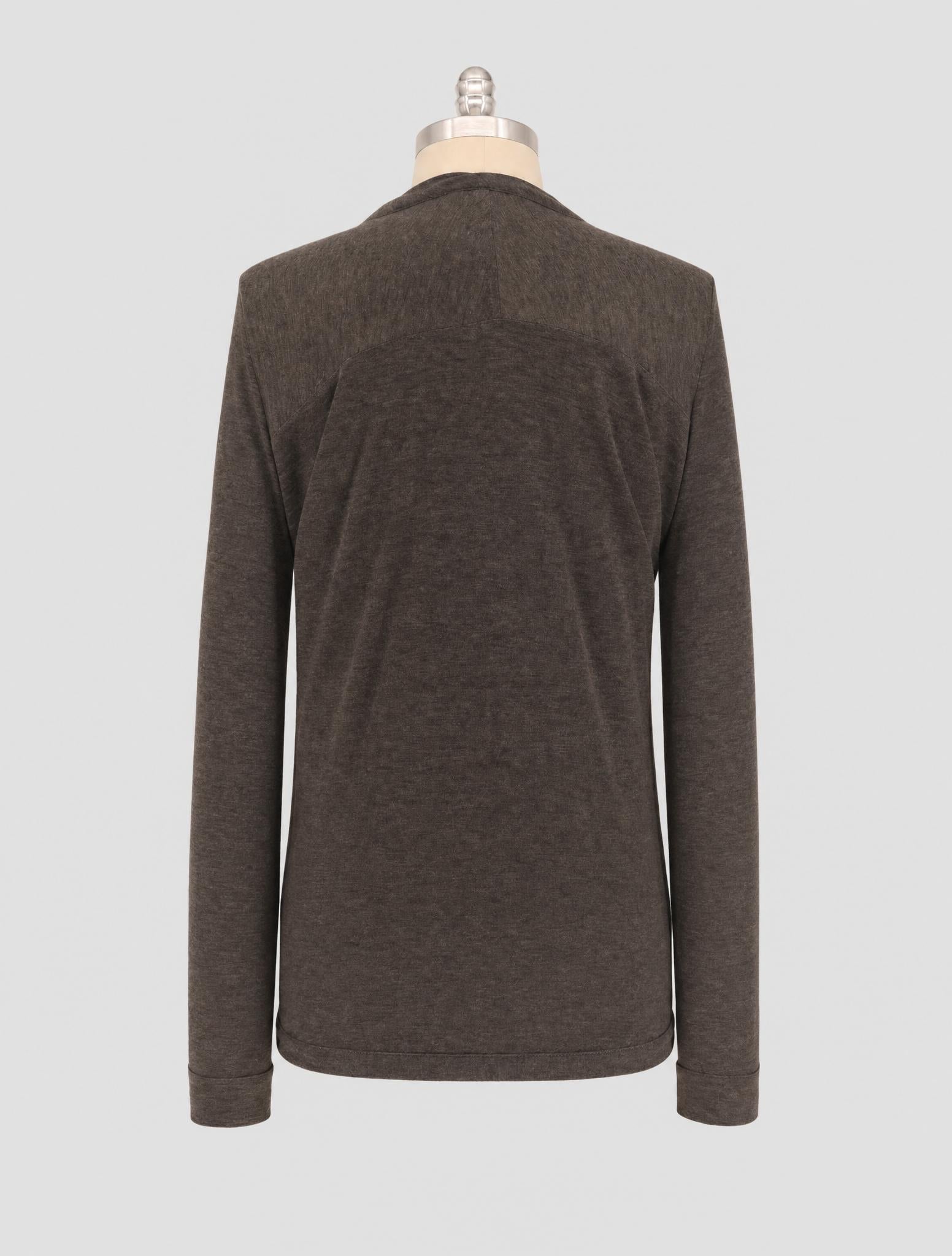Kiton Knt Gray Cashmere T-Shirt Long Sleeve