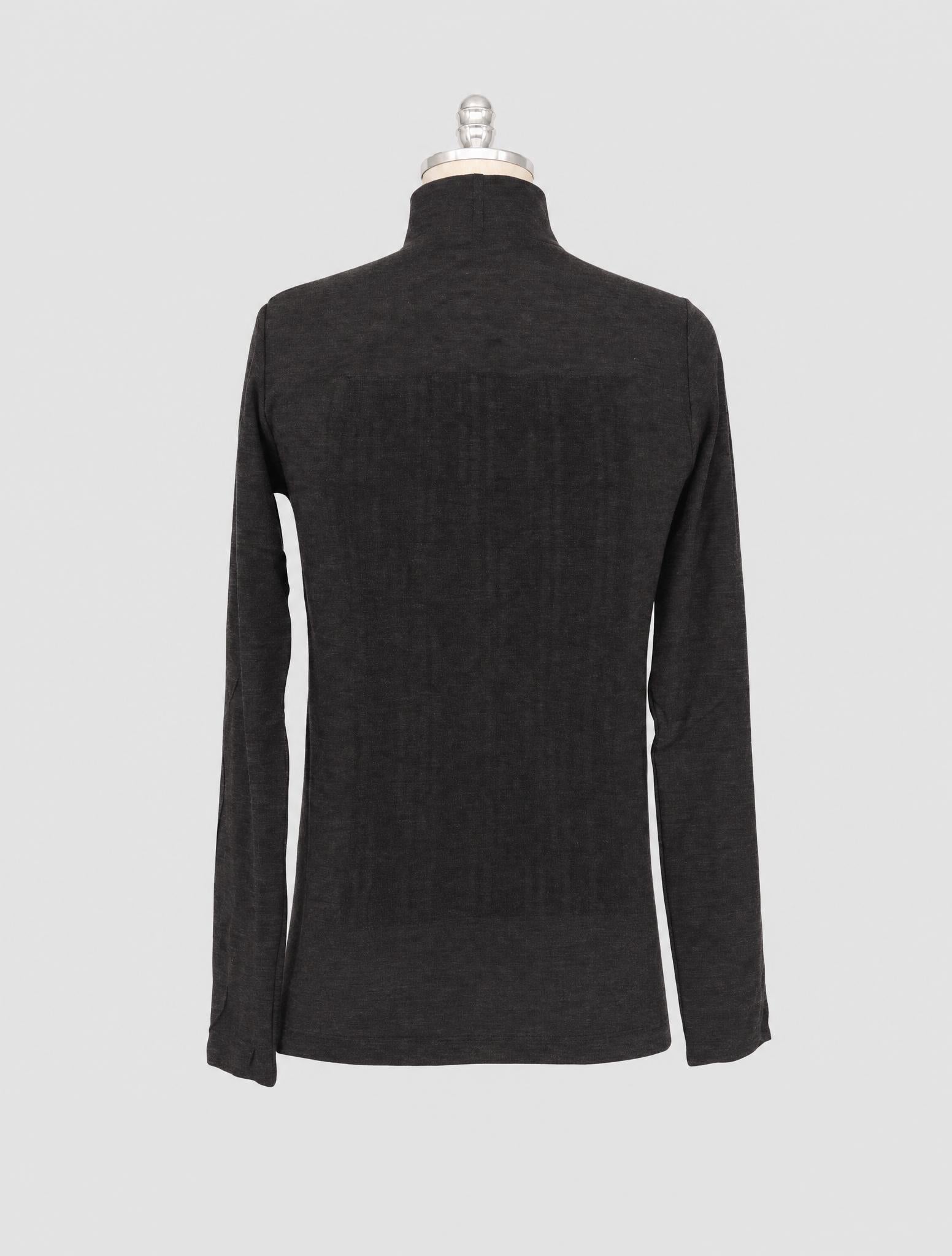 Kiton Dark Gray Black Wool Cashmere Sweater Turleneck