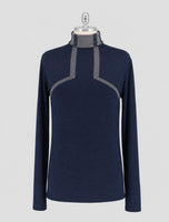 Kiton Blue Wool Cashmere Sweater Turleneck