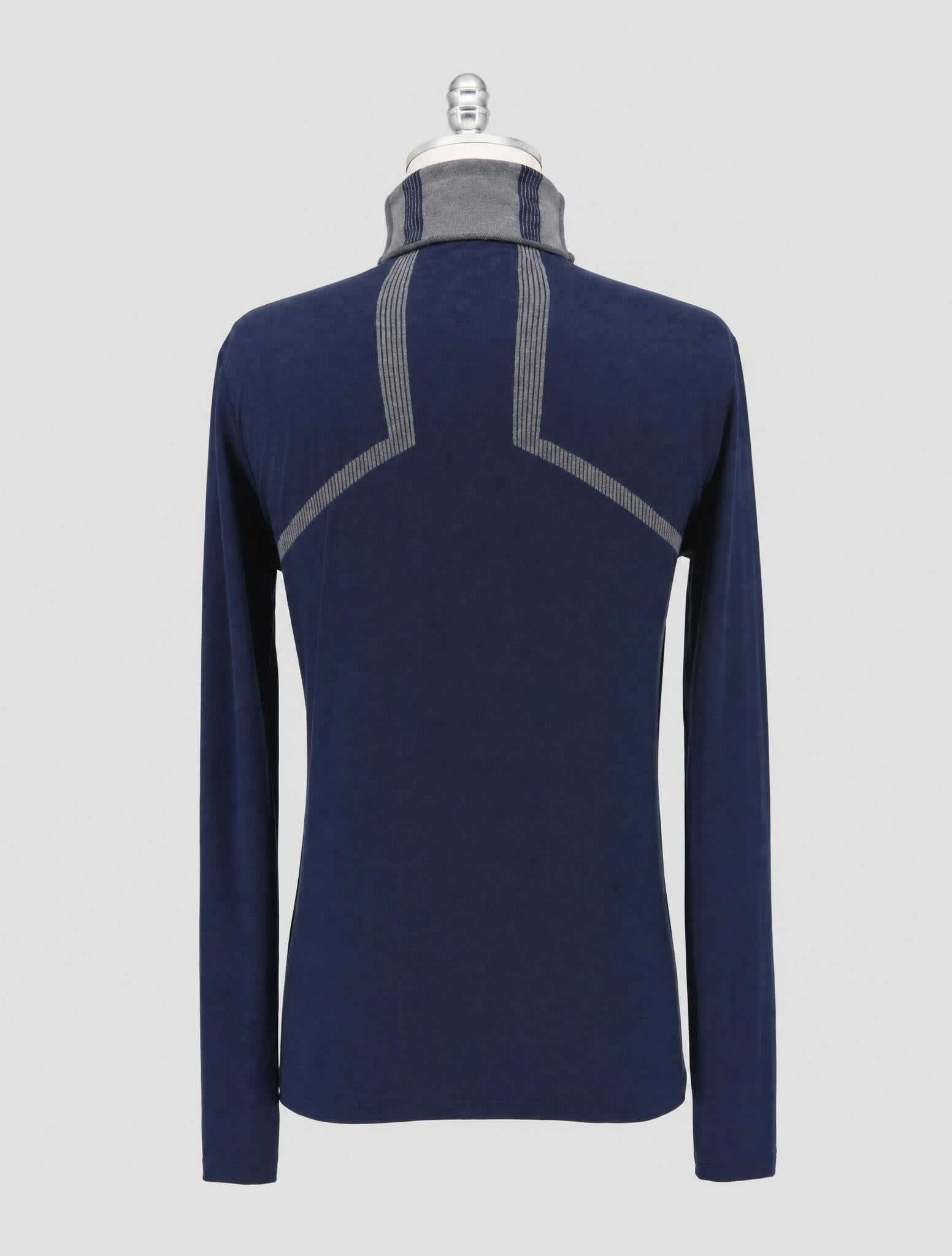 Kiton Blue Wool Cashmere Sweater Turleneck