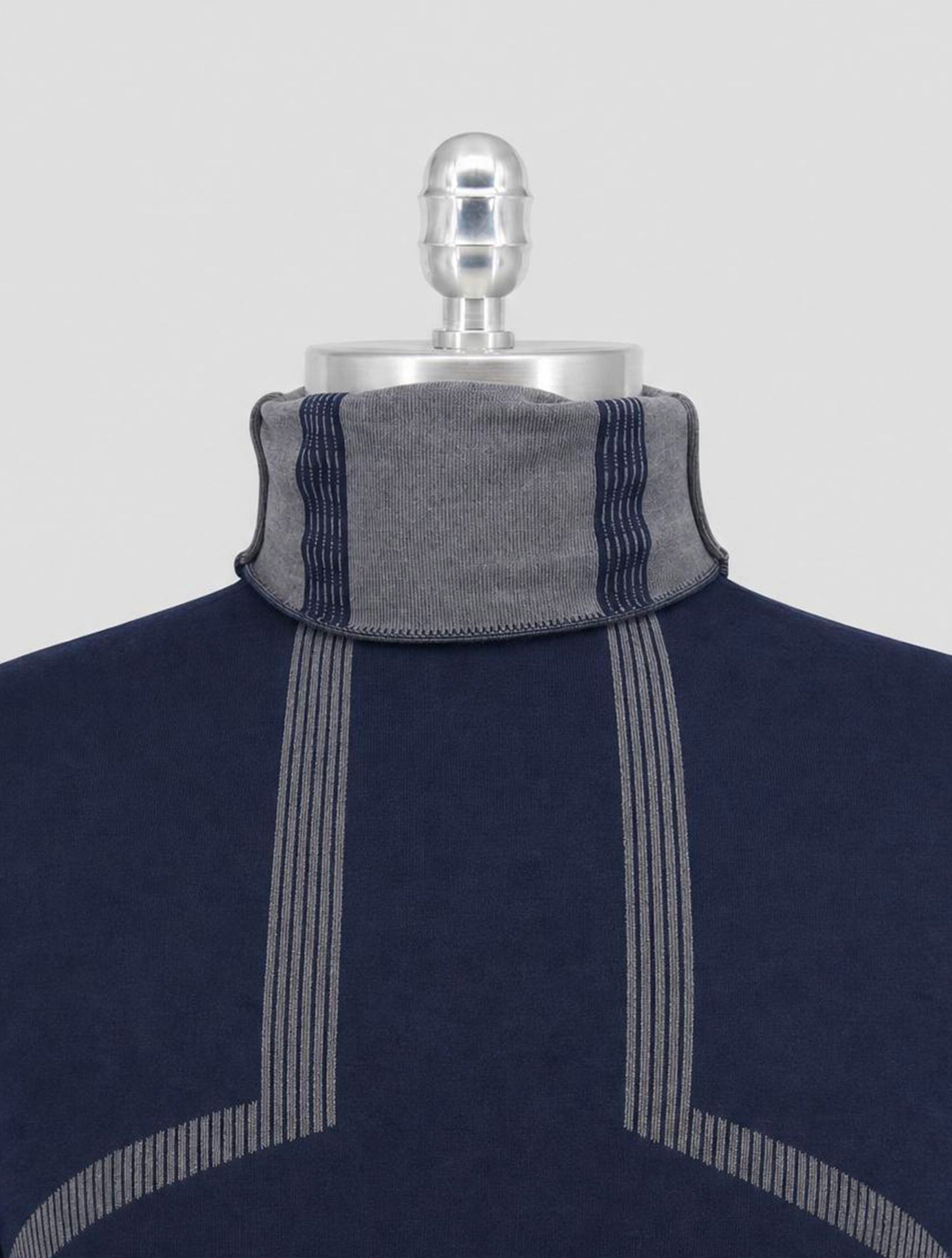 Kiton Blue Wool Cashmere Sweater Turleneck