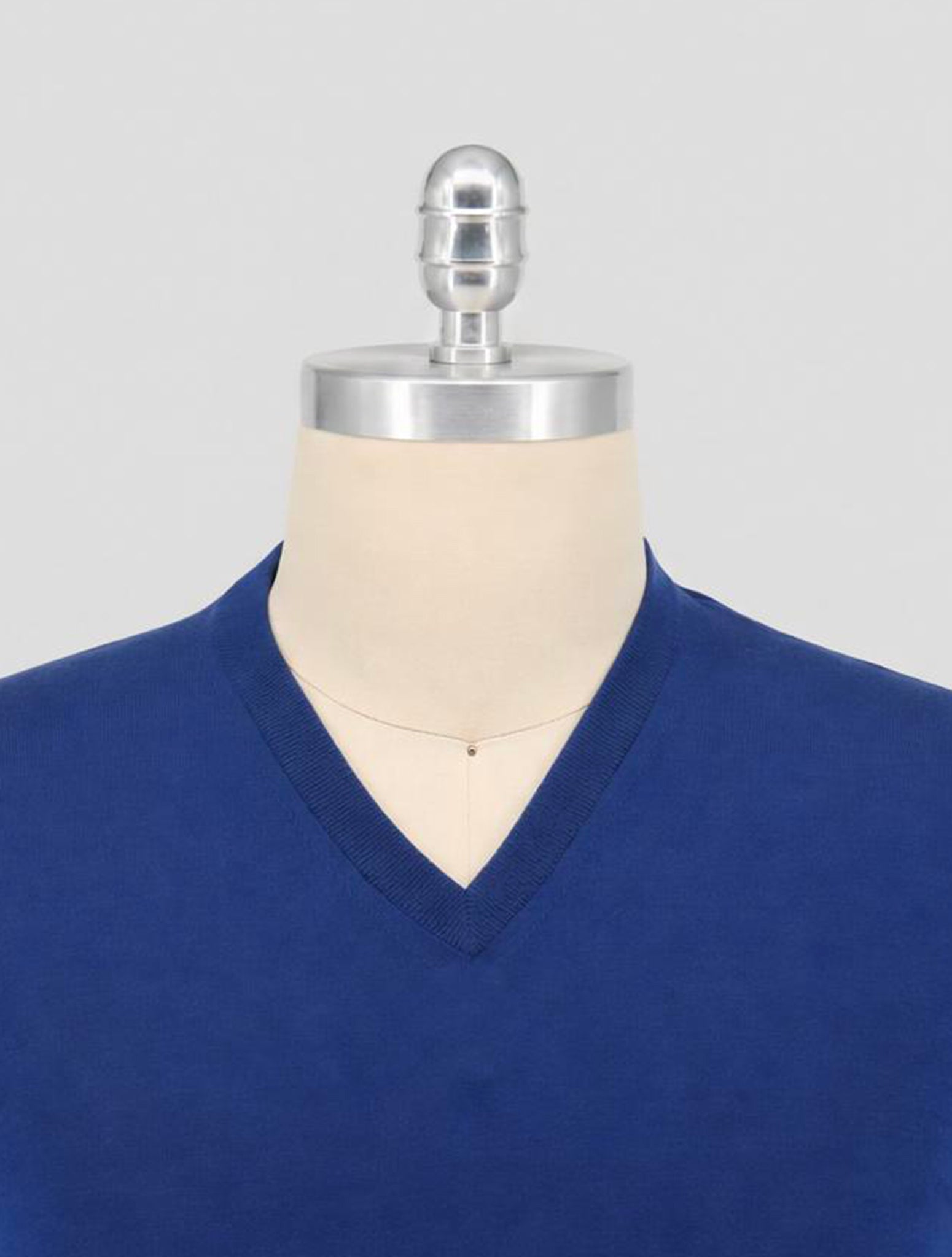 Kiton Blue Wool Diamante Blue Sweater V-Neck