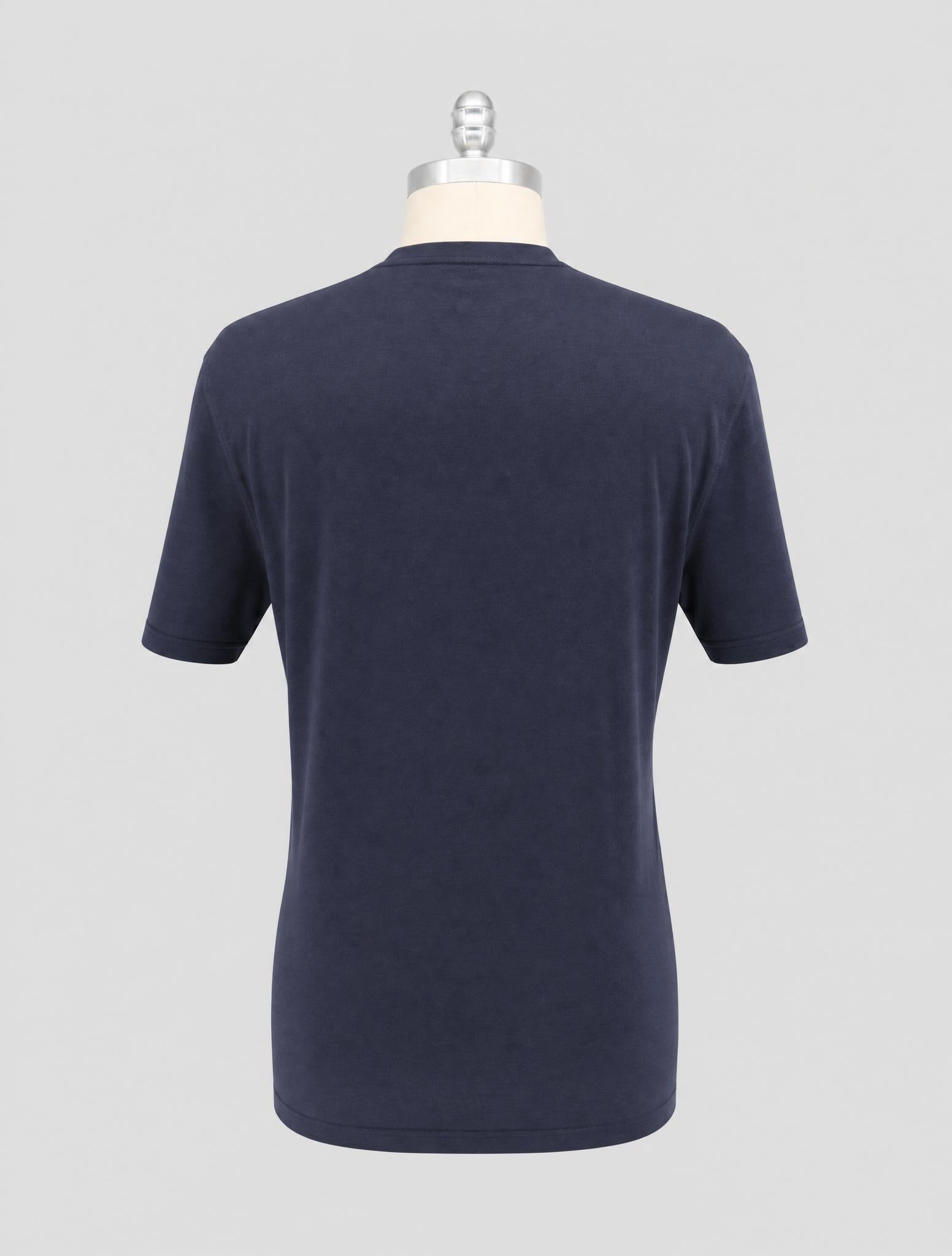 Kiton Blue Cotton Cashmere T-Shirt
