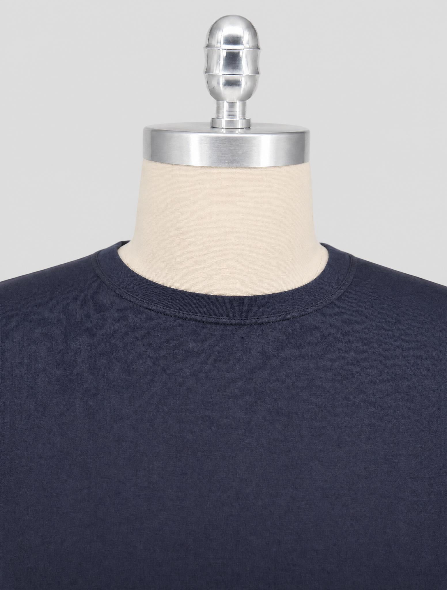 Kiton Blue Cotton Cashmere T-Shirt