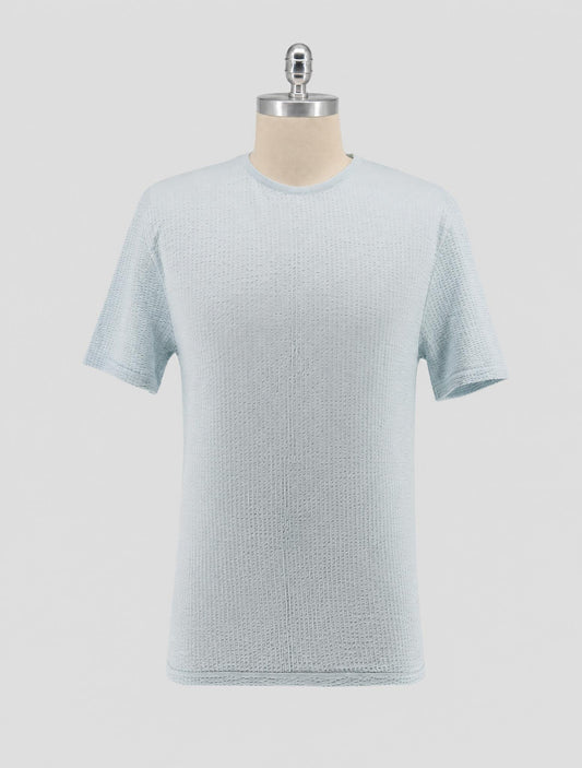 Kiton Knt Light Blue Cotton T-Shirt