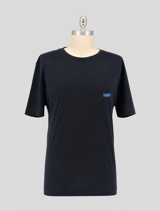 Kiton Knt Dark Blue Cotton T-Shirt
