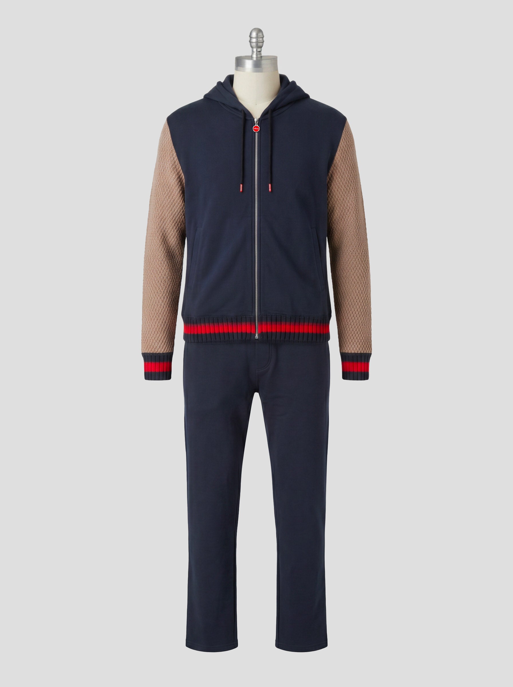 Kiton Blue Beige Cotton Tracksuit