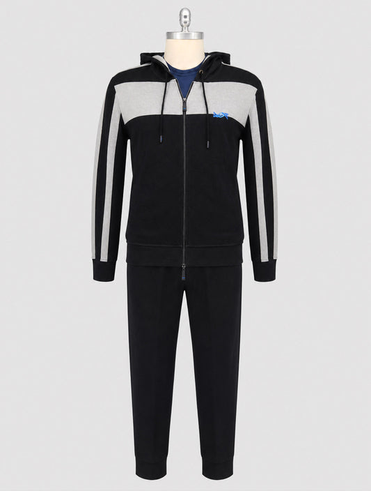 Kiton Knt Blue Gray Blue Gray Sweater Full Zip