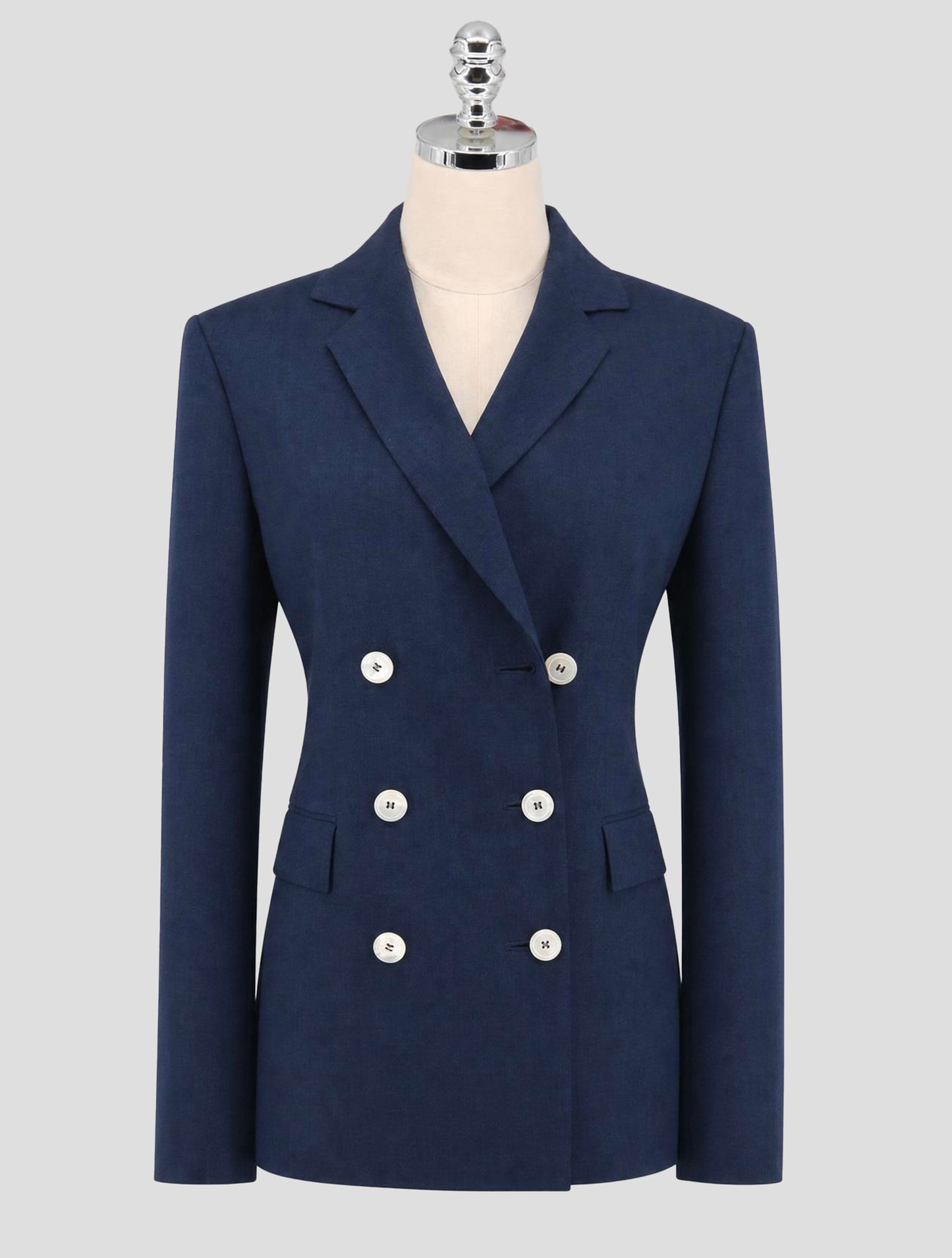 Kiton Blue Cashmere Virgin Wool Silk Blazer Women