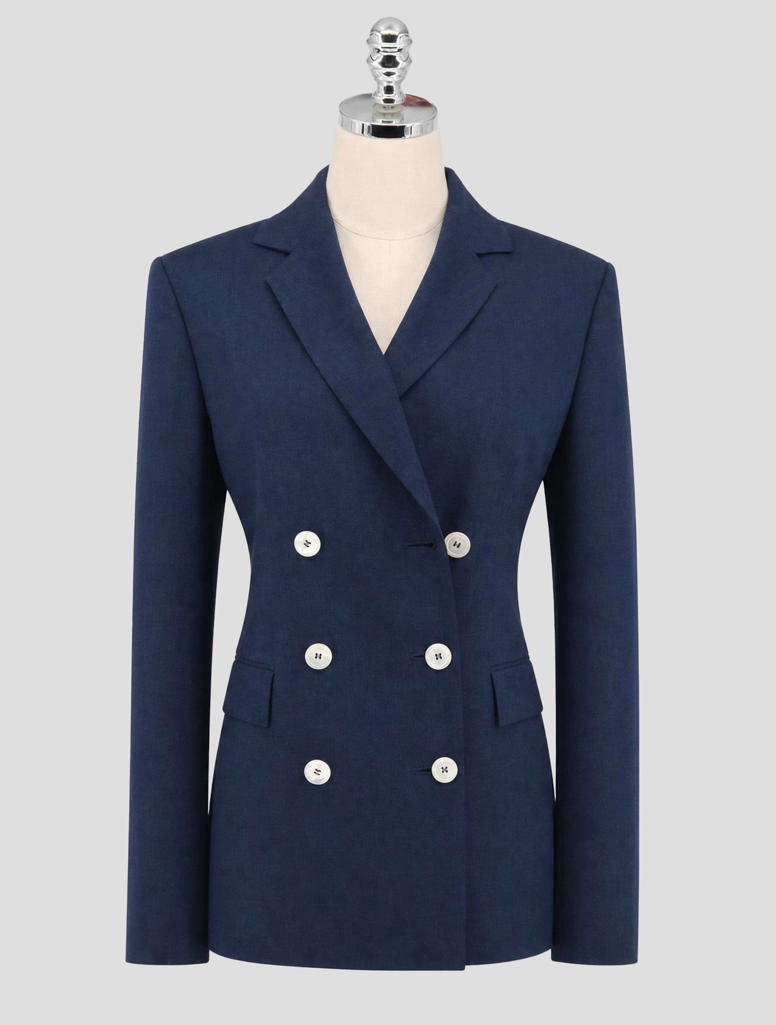 Kiton Blue Cashmere Virgin Wool Silk Blazer Women