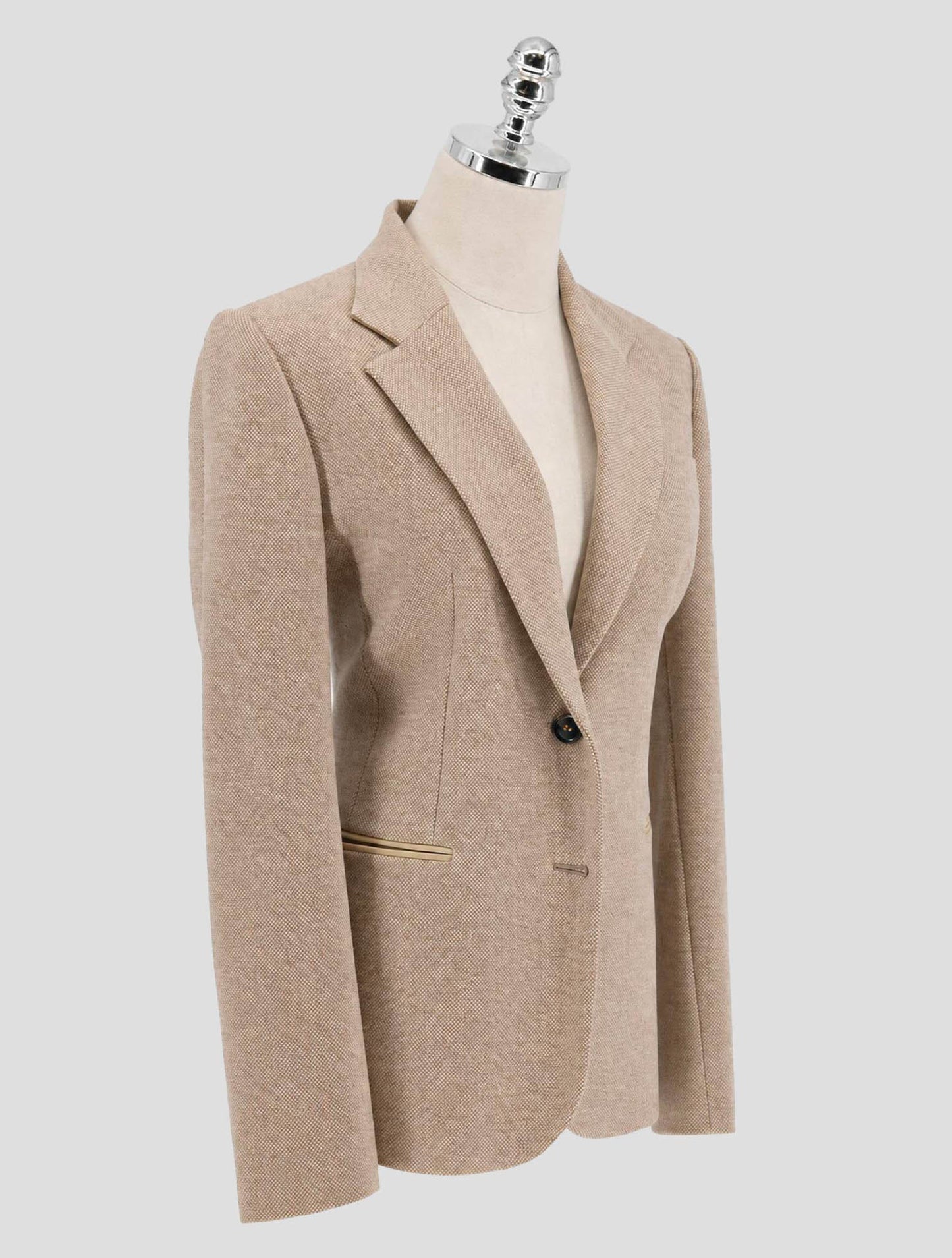 Kiton Brown Virgin Wool Cashmere Blazer Women