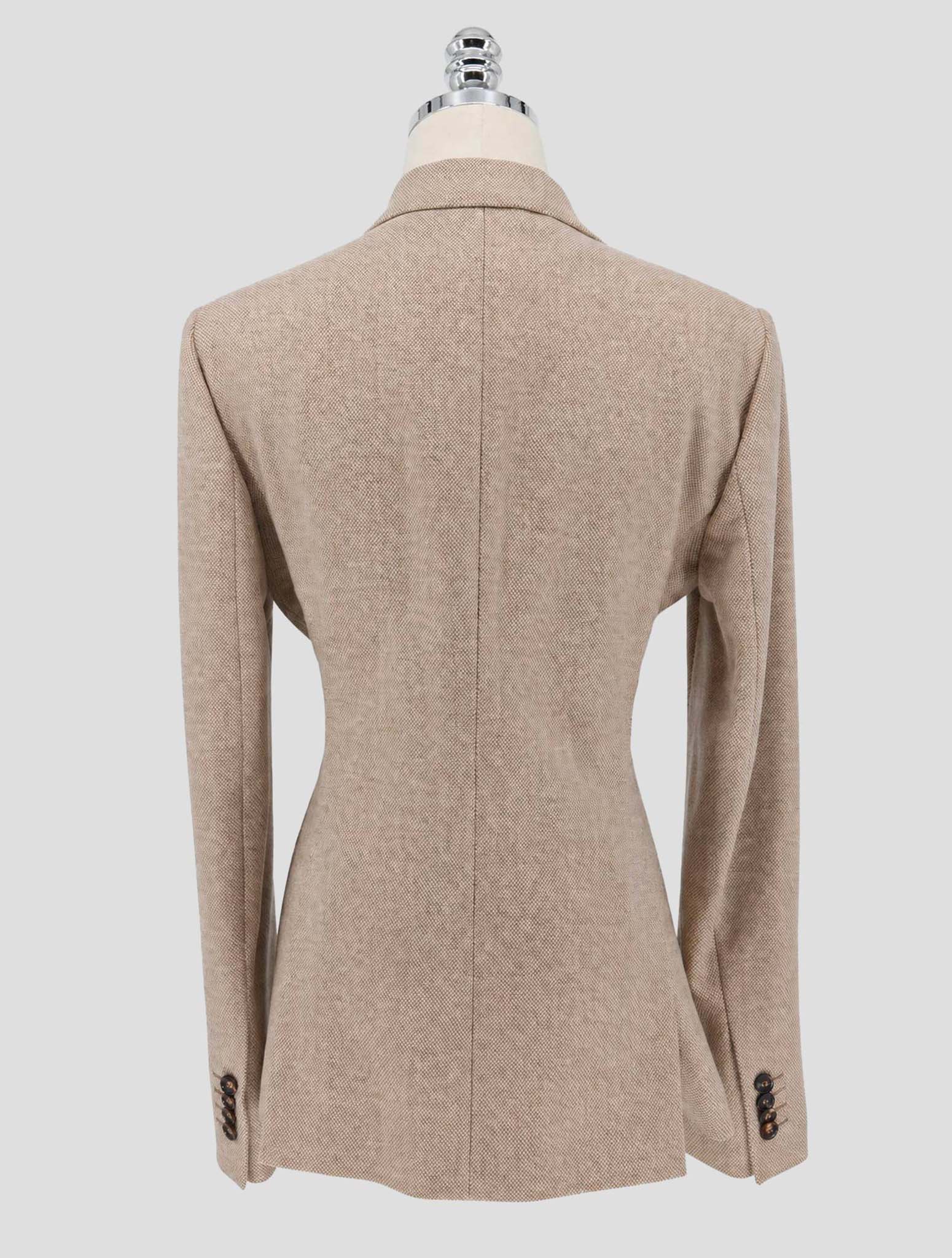 Kiton Brown Virgin Wool Cashmere Blazer Women
