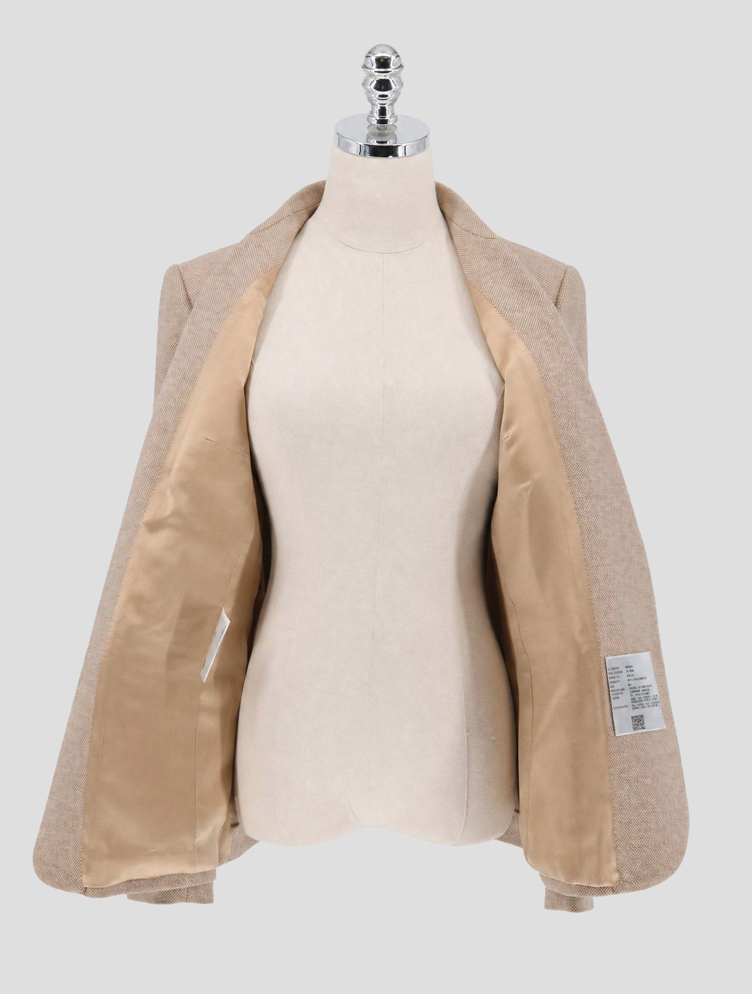 Kiton Brown Virgin Wool Cashmere Blazer Women