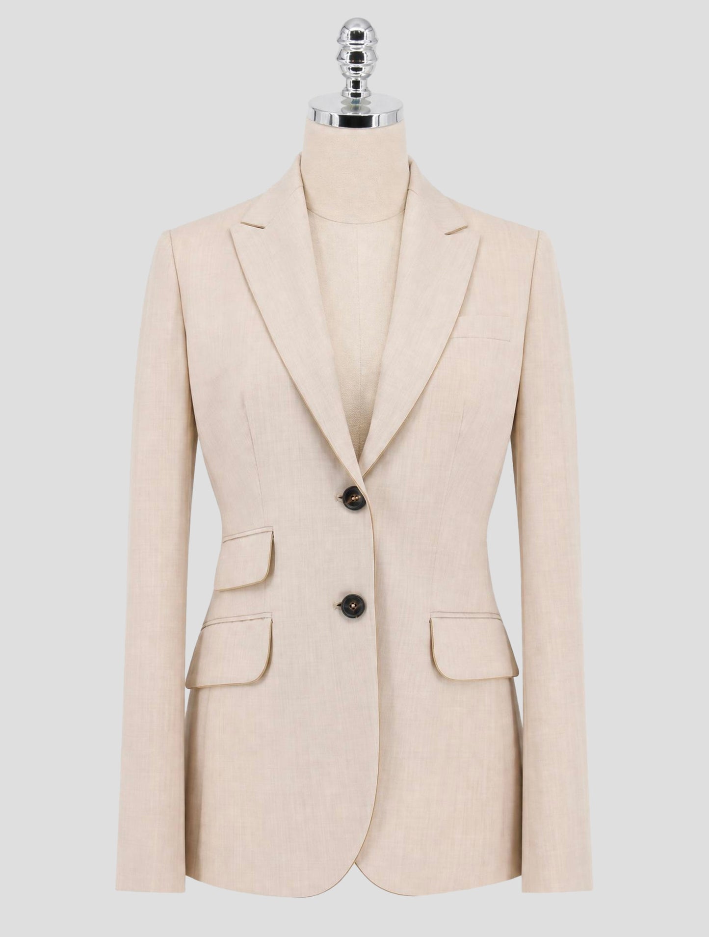 Kiton Beige Virgin Wool Blazer Women