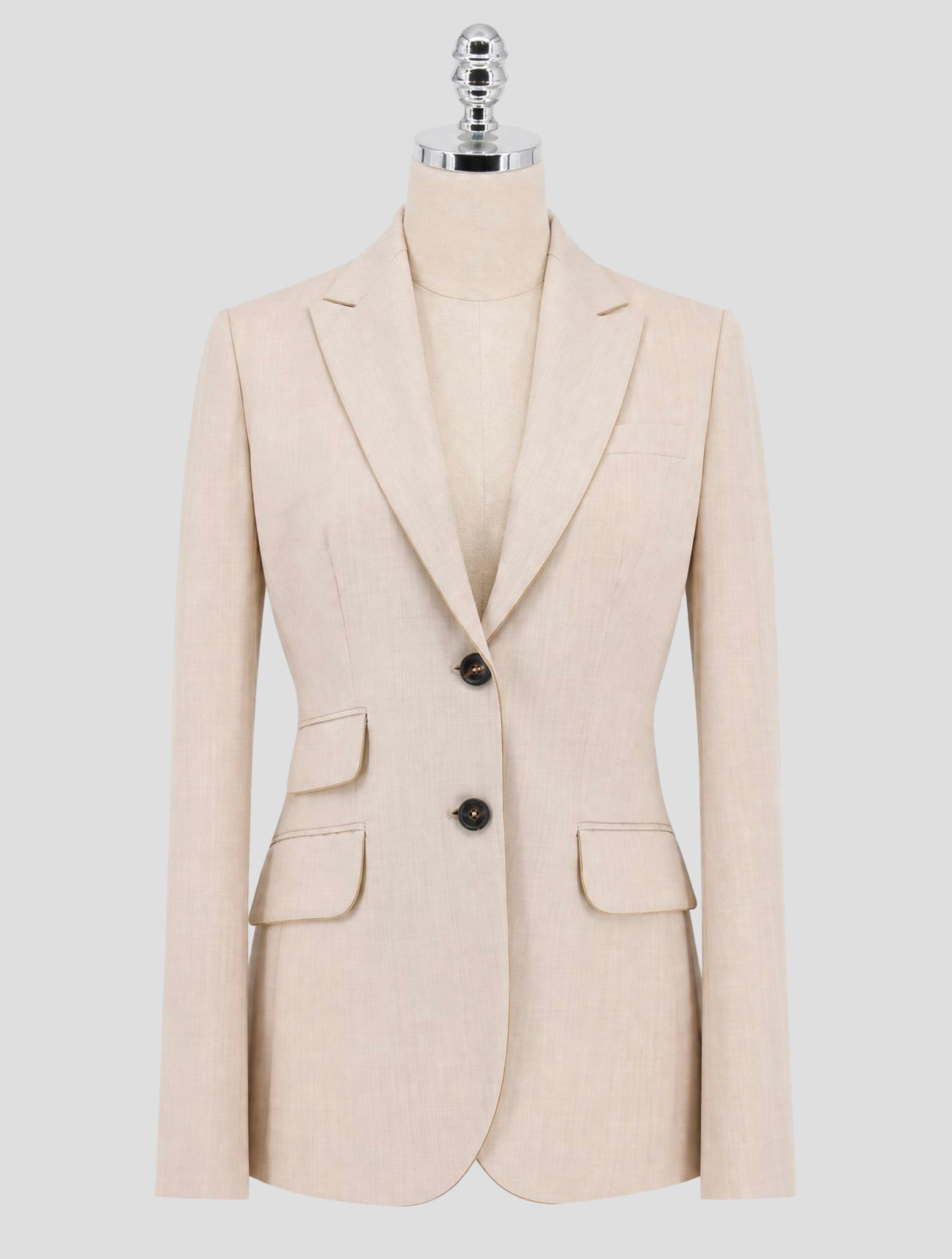 Kiton Beige Virgin Wool Blazer Women