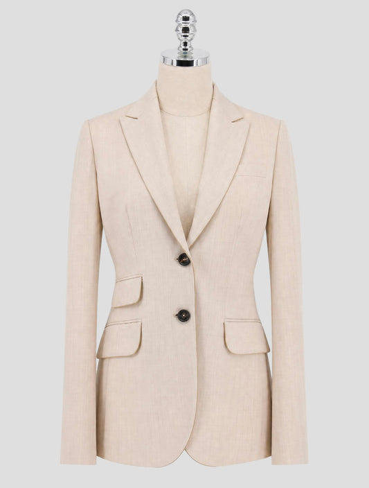 Kiton Beige Virgin Wool Blazer Women