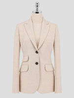 Kiton Beige Virgin Wool Blazer Women