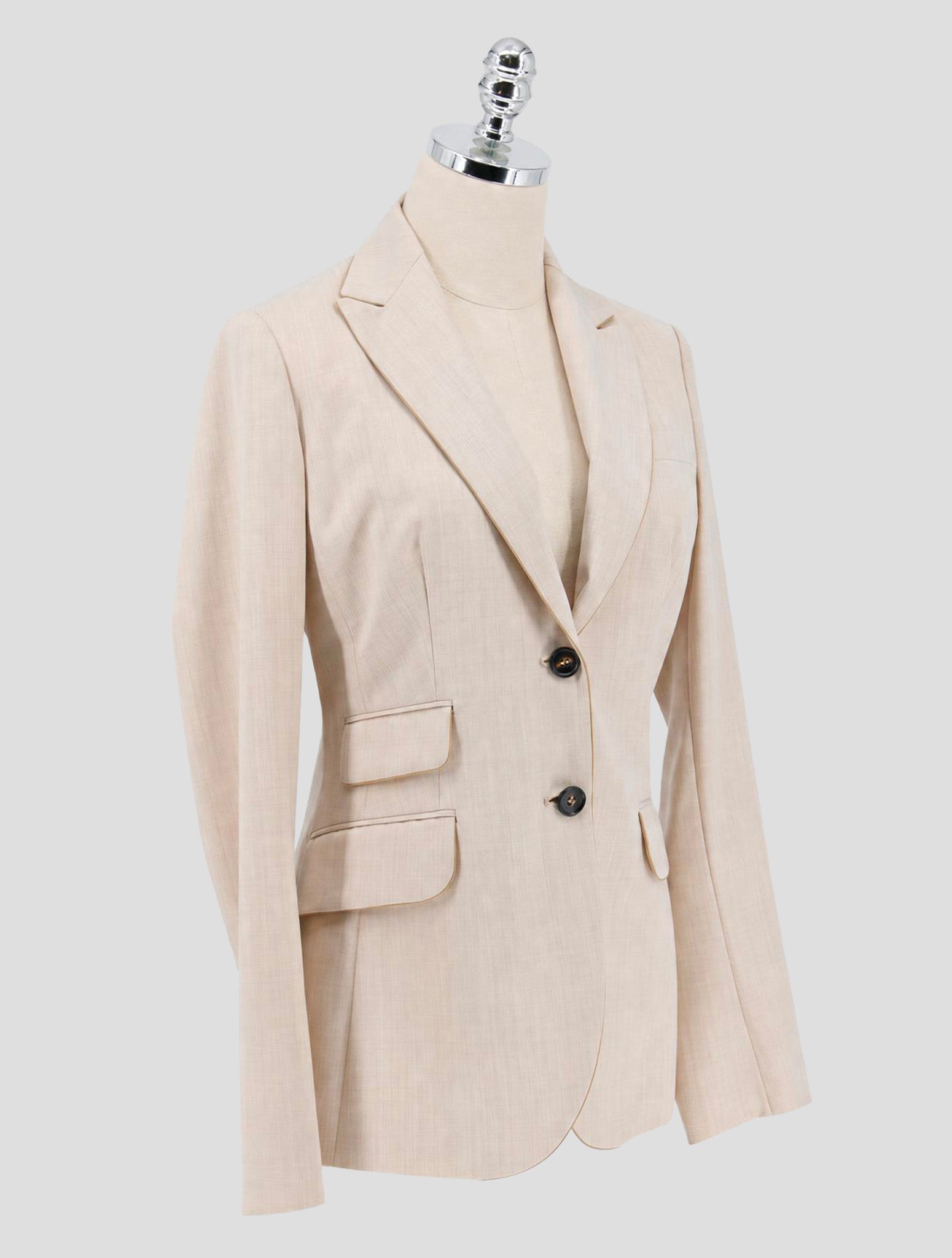 Kiton Beige Virgin Wool Blazer Women