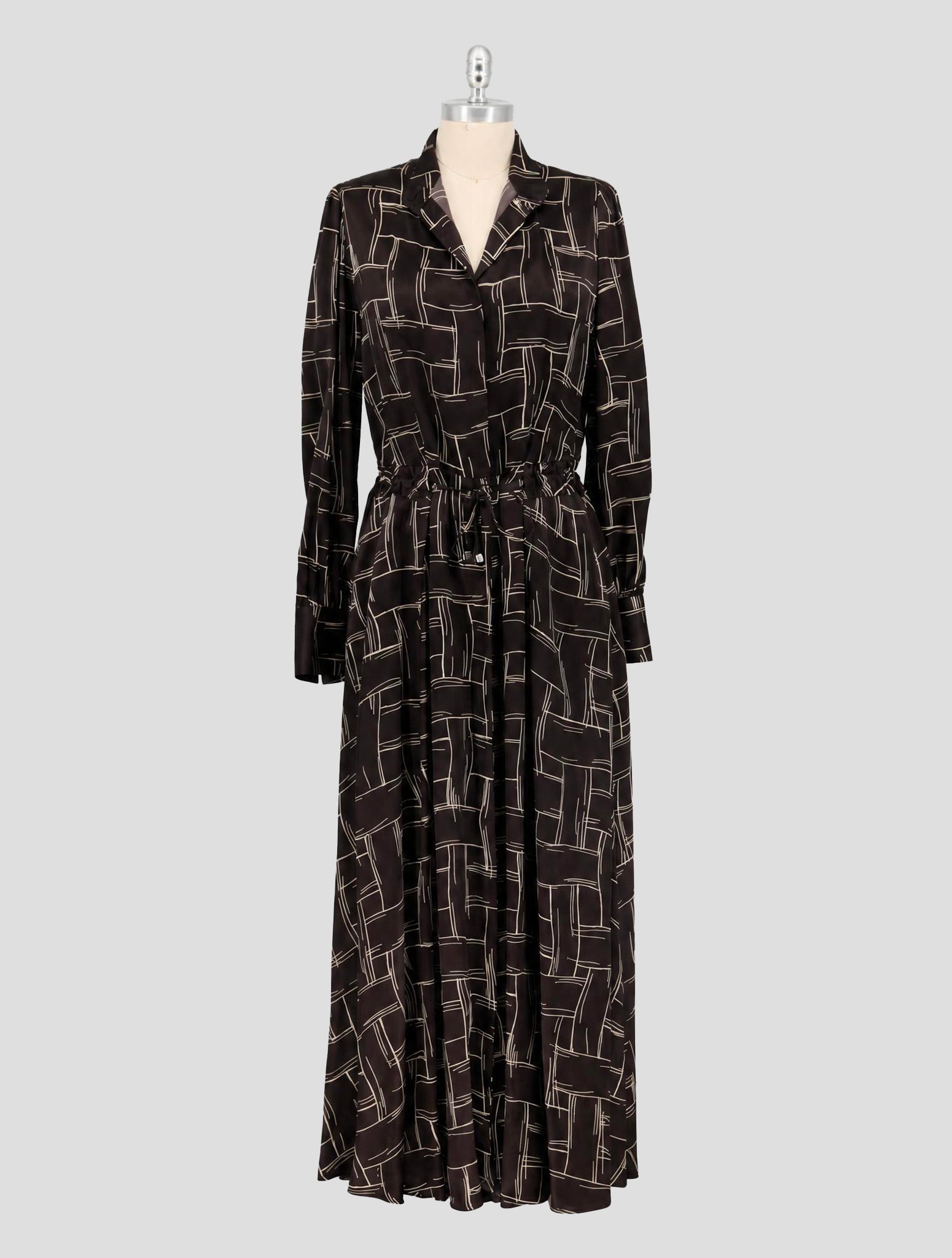 Kiton Dark Brown Silk Dress Women