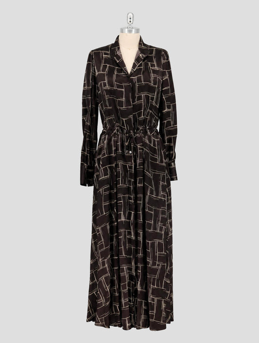 Kiton Dark Brown Silk Dress Women