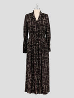 Kiton Dark Brown Silk Dress Women