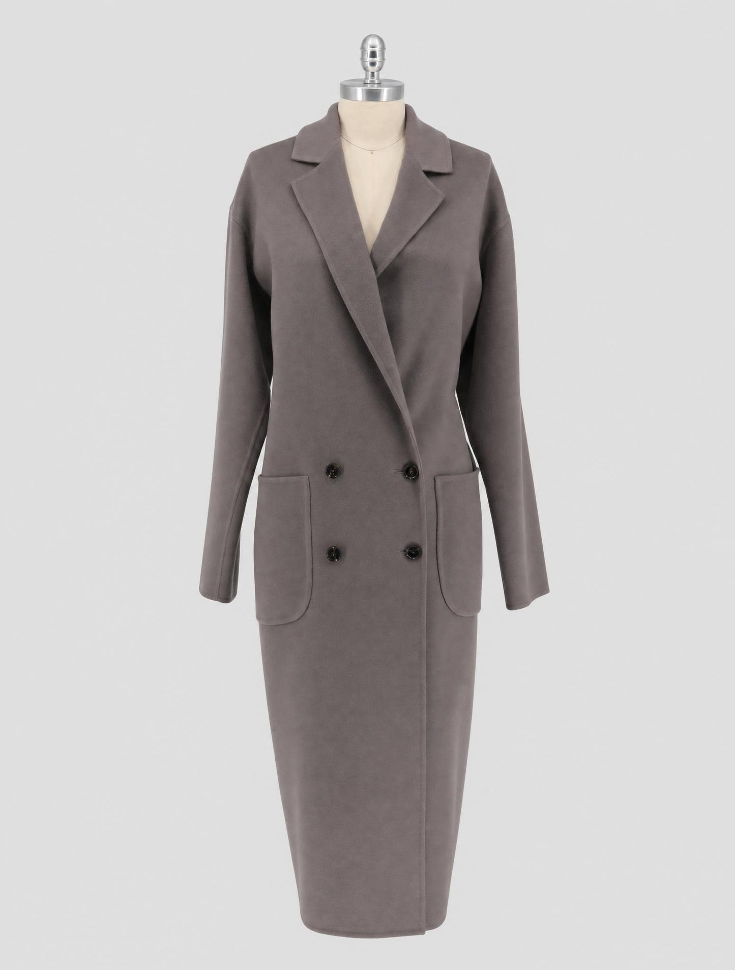 Kiton Taupe Cashmere Overcoat Women