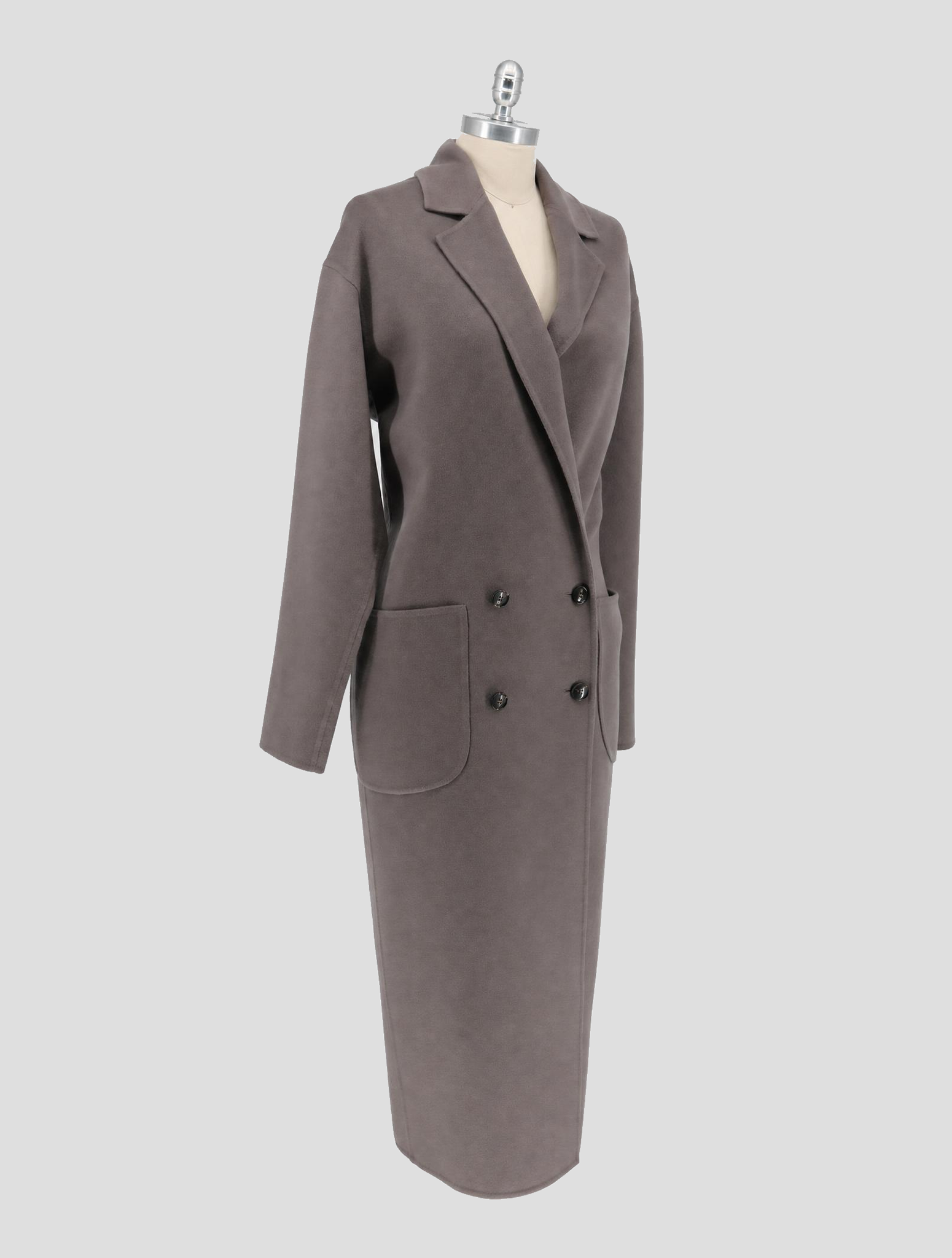 Kiton Taupe Cashmere Overcoat Women