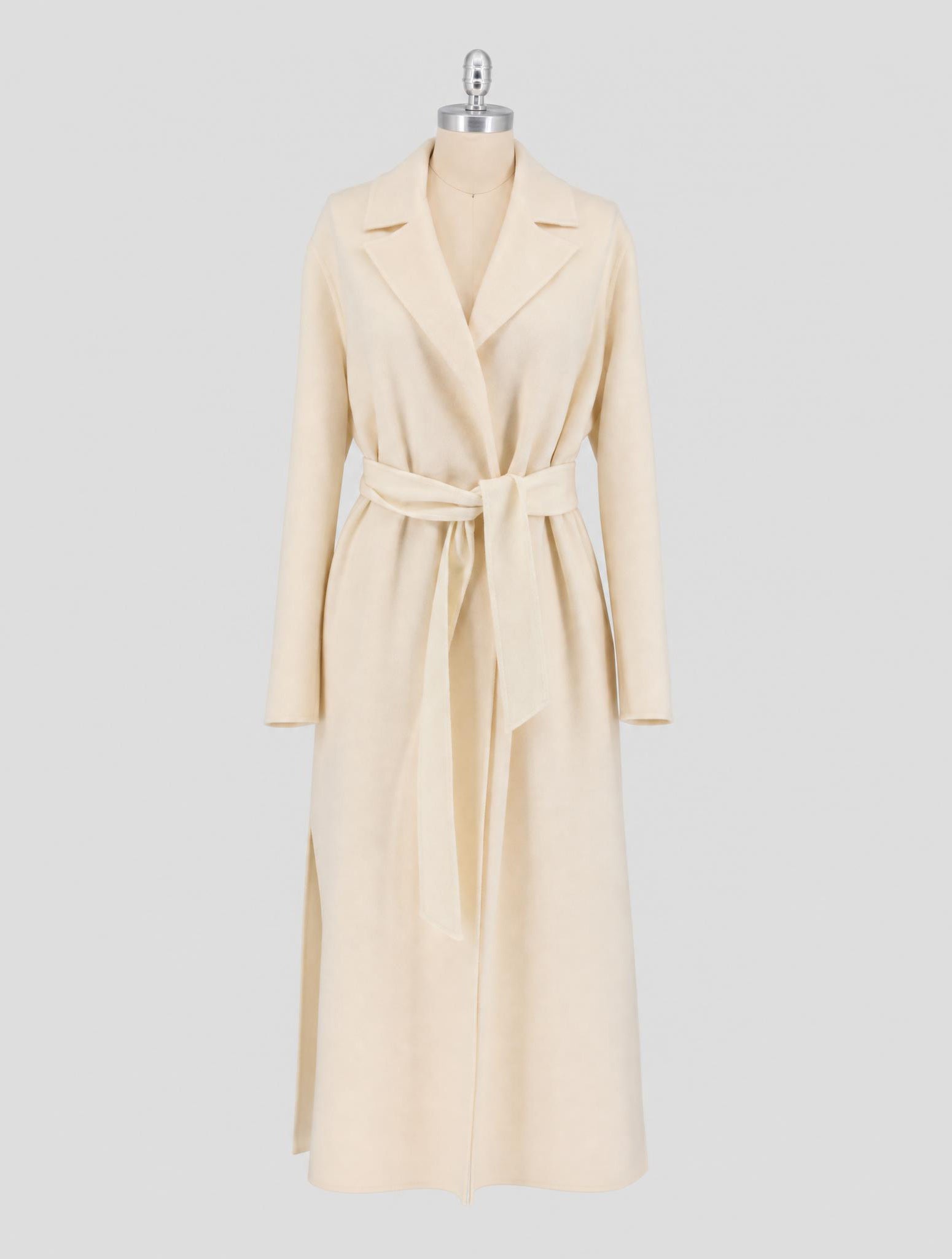 Kiton White Cashmere Overcoat Women