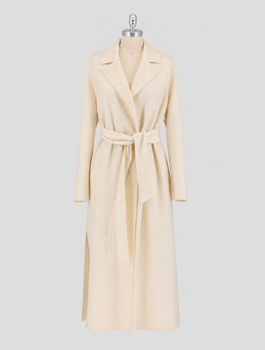 Kiton White Cashmere Overcoat Women