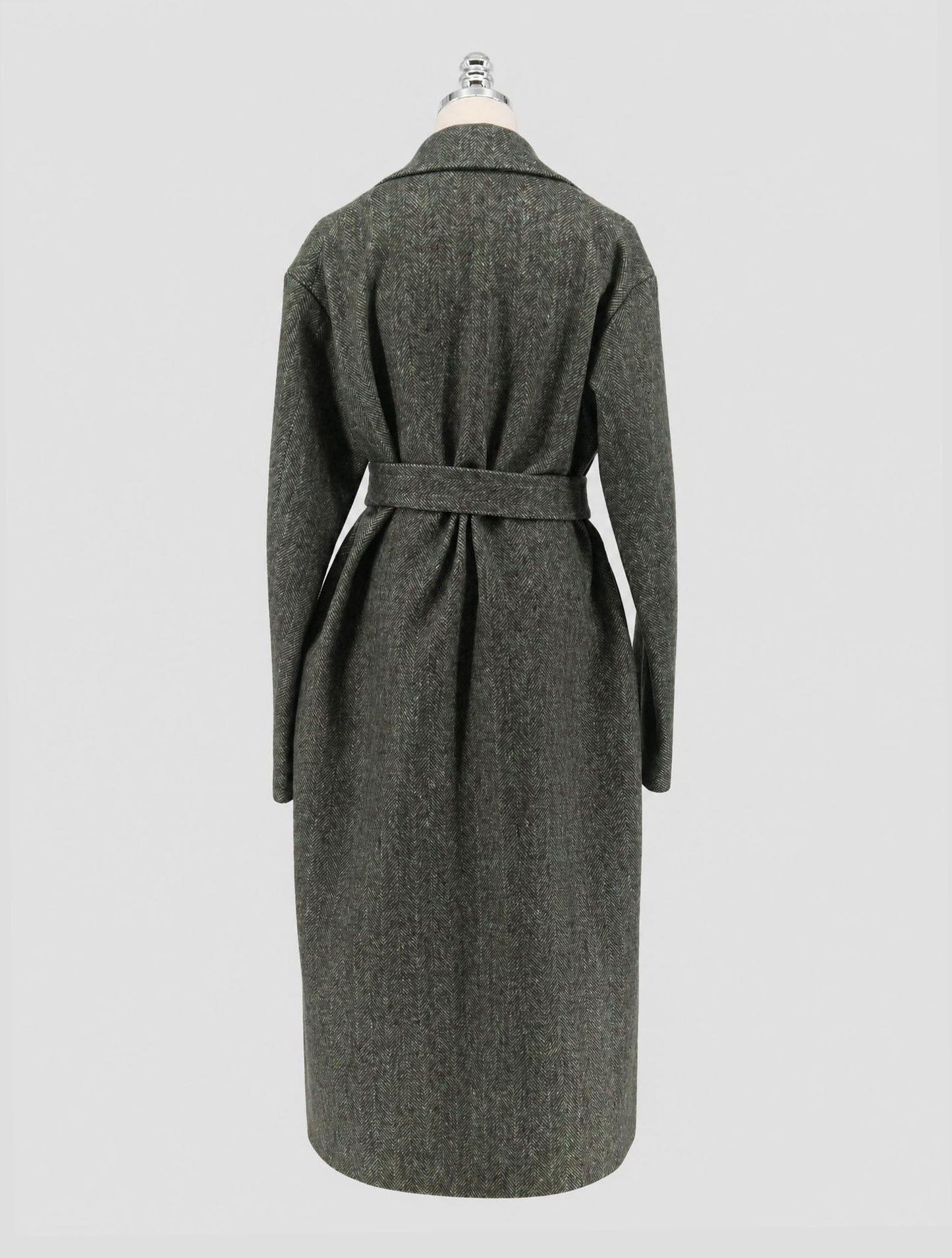 Kiton Green Virgin Wool Cashmere PA Overcoat Women