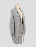 Kiton Light Gray Cotton Cashmere Cardigan Women
