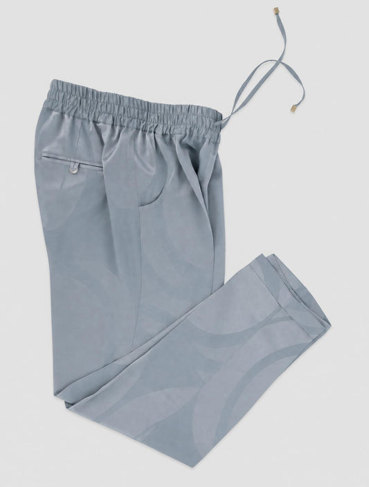 Kiton Light Blue Silk Pants Women