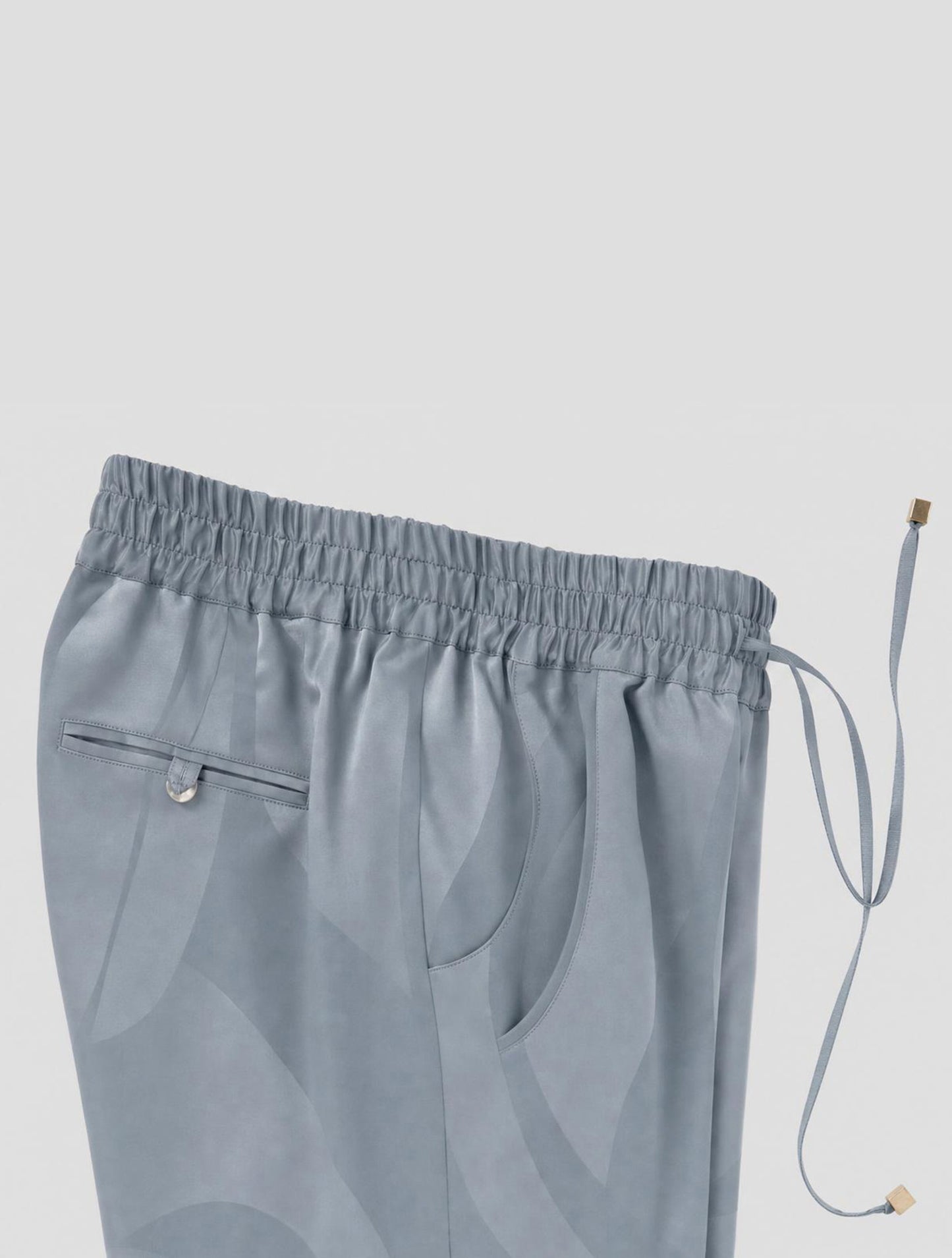 Kiton Light Blue Silk Pants Women