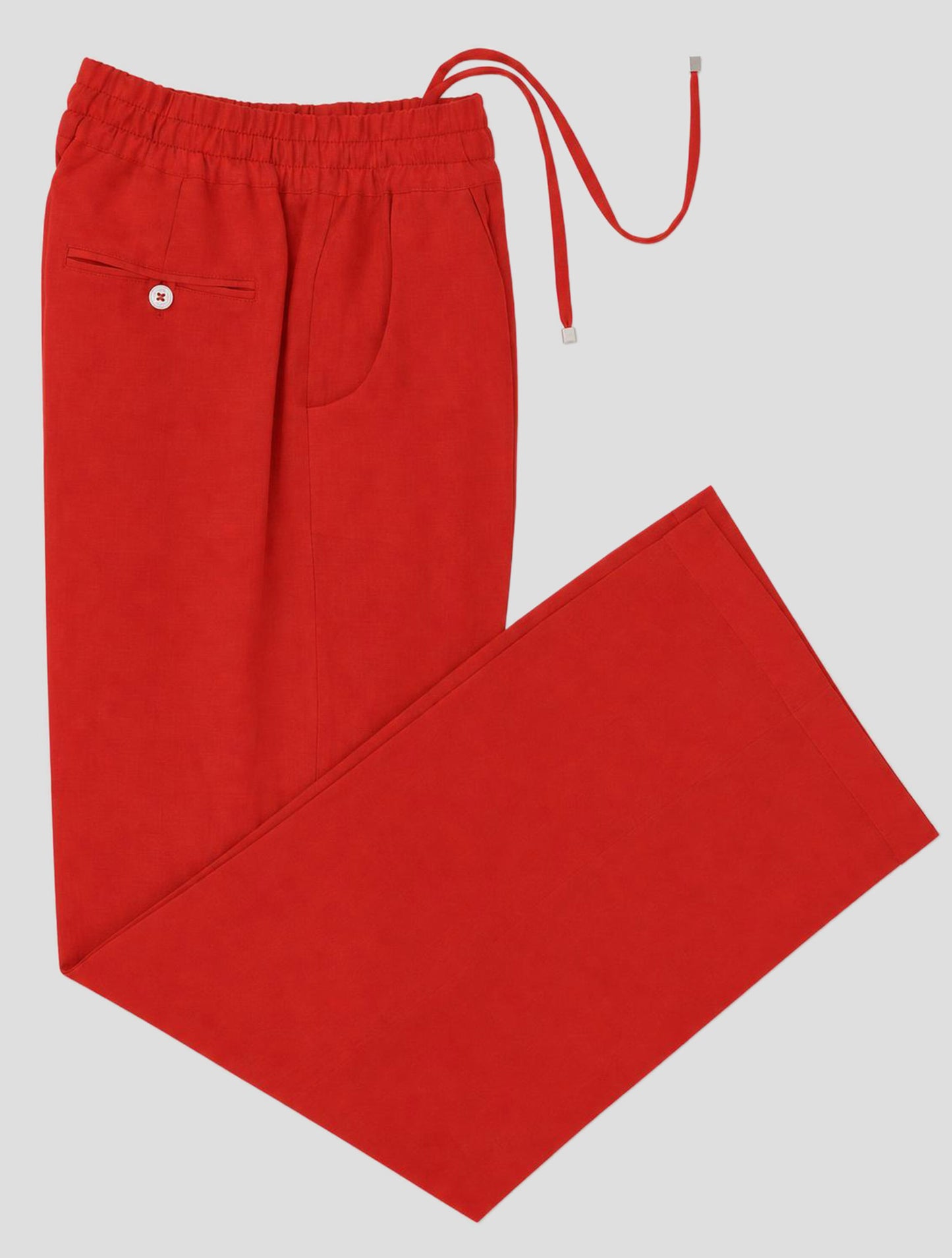 Kiton Red Linen Pants Women
