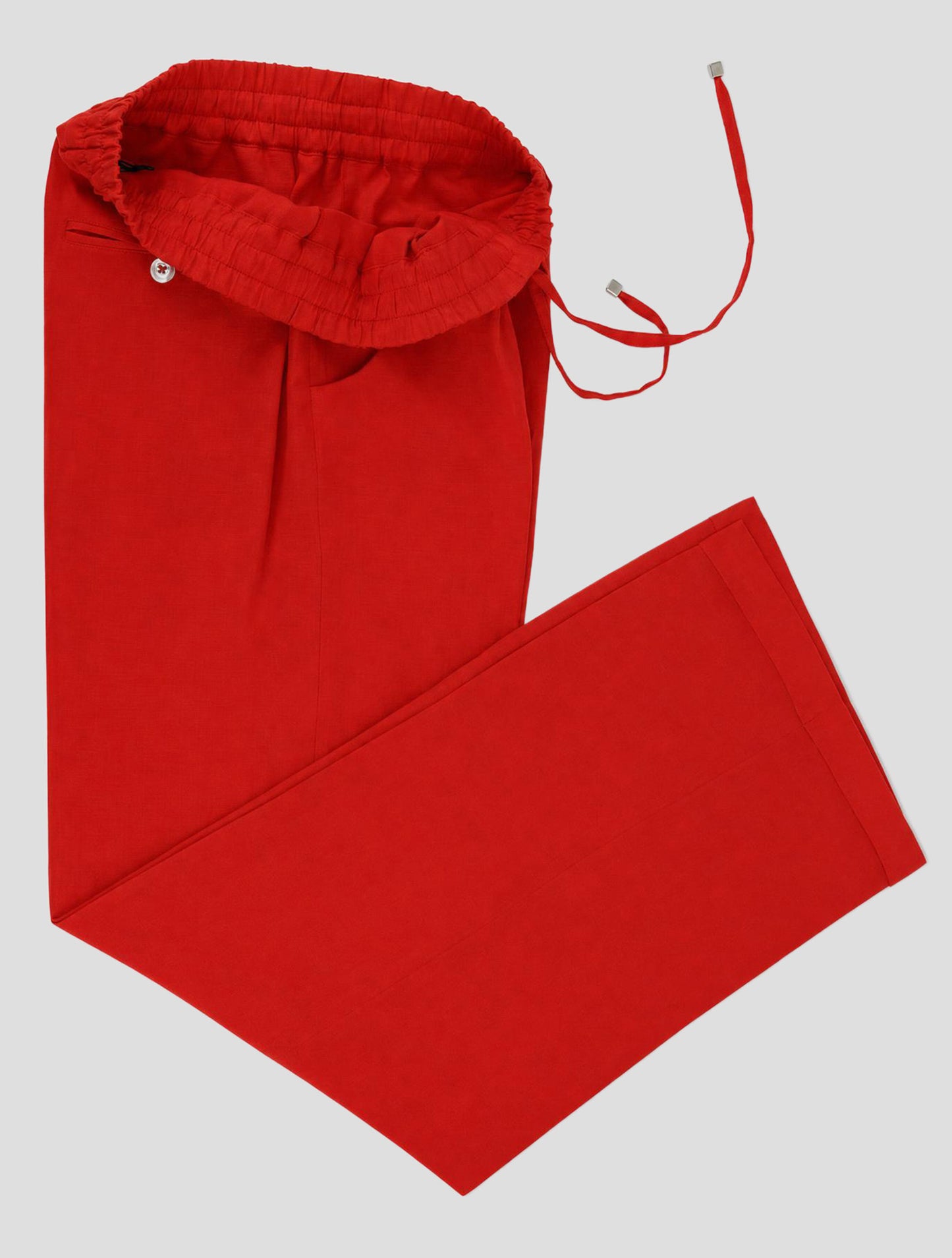 Kiton Red Linen Pants Women