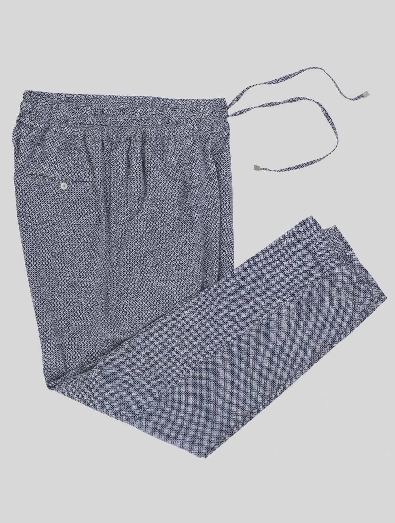 Kiton Blue White Silk Pants Women