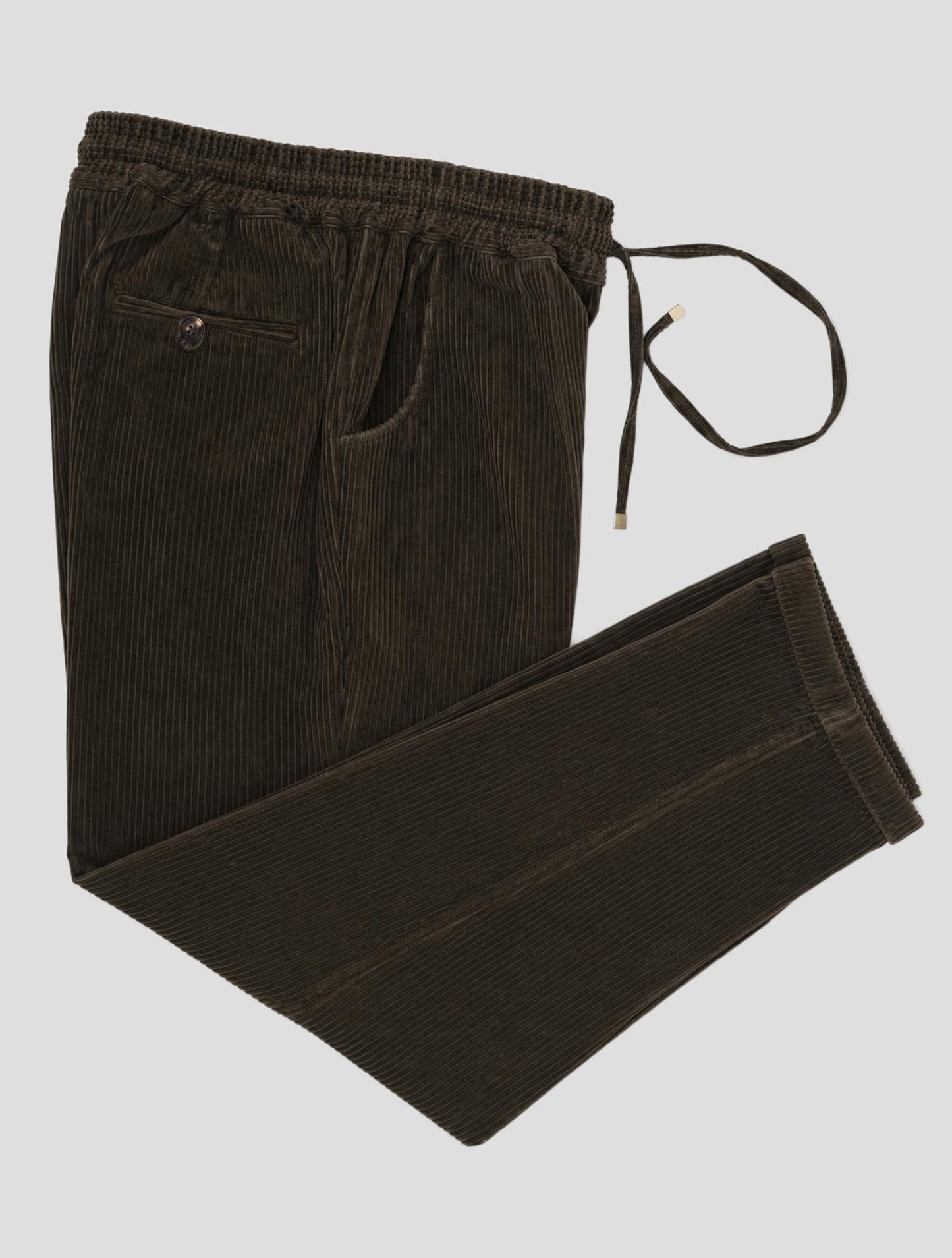 Kiton Green Cotton Velvet Pants Women