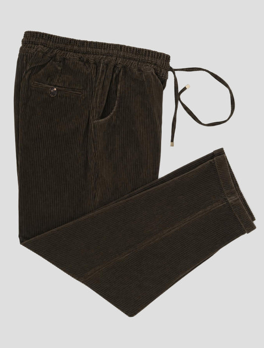 Kiton Green Cotton Velvet Pants Women