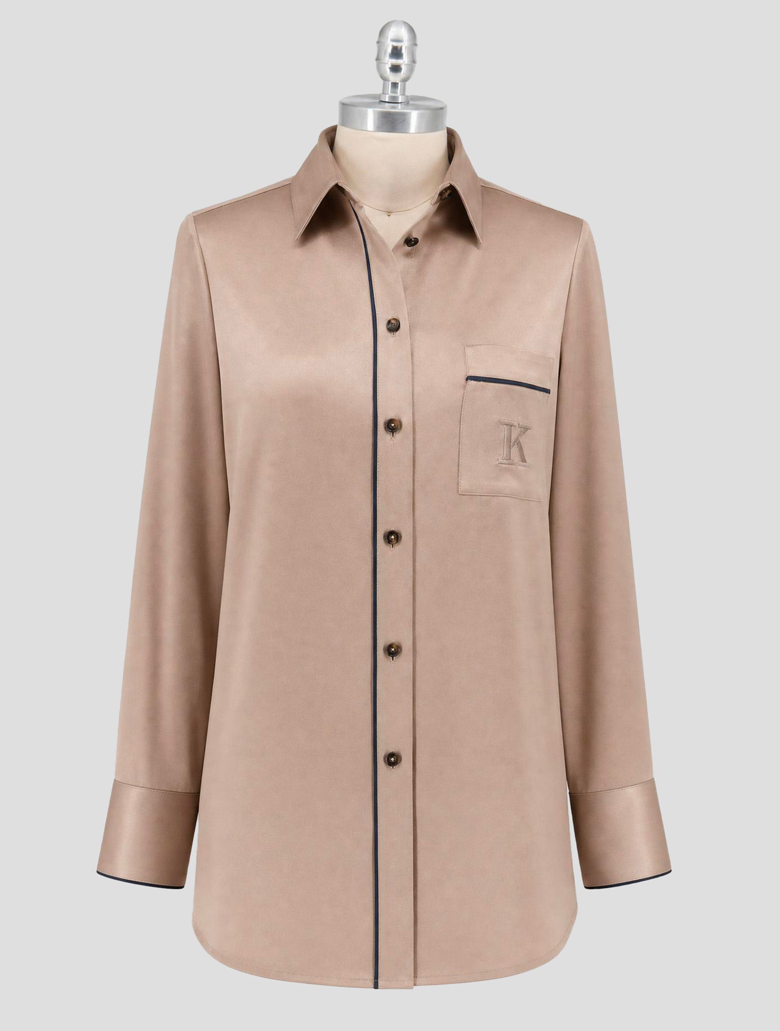 Kiton Brown Silk Dress Women