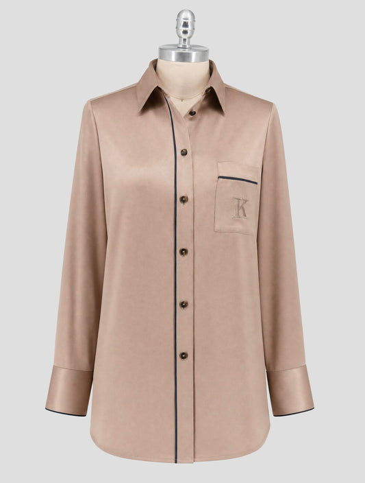 Kiton Brown Silk Dress Women