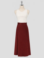 Kiton Burgundy Silk Skirt Women