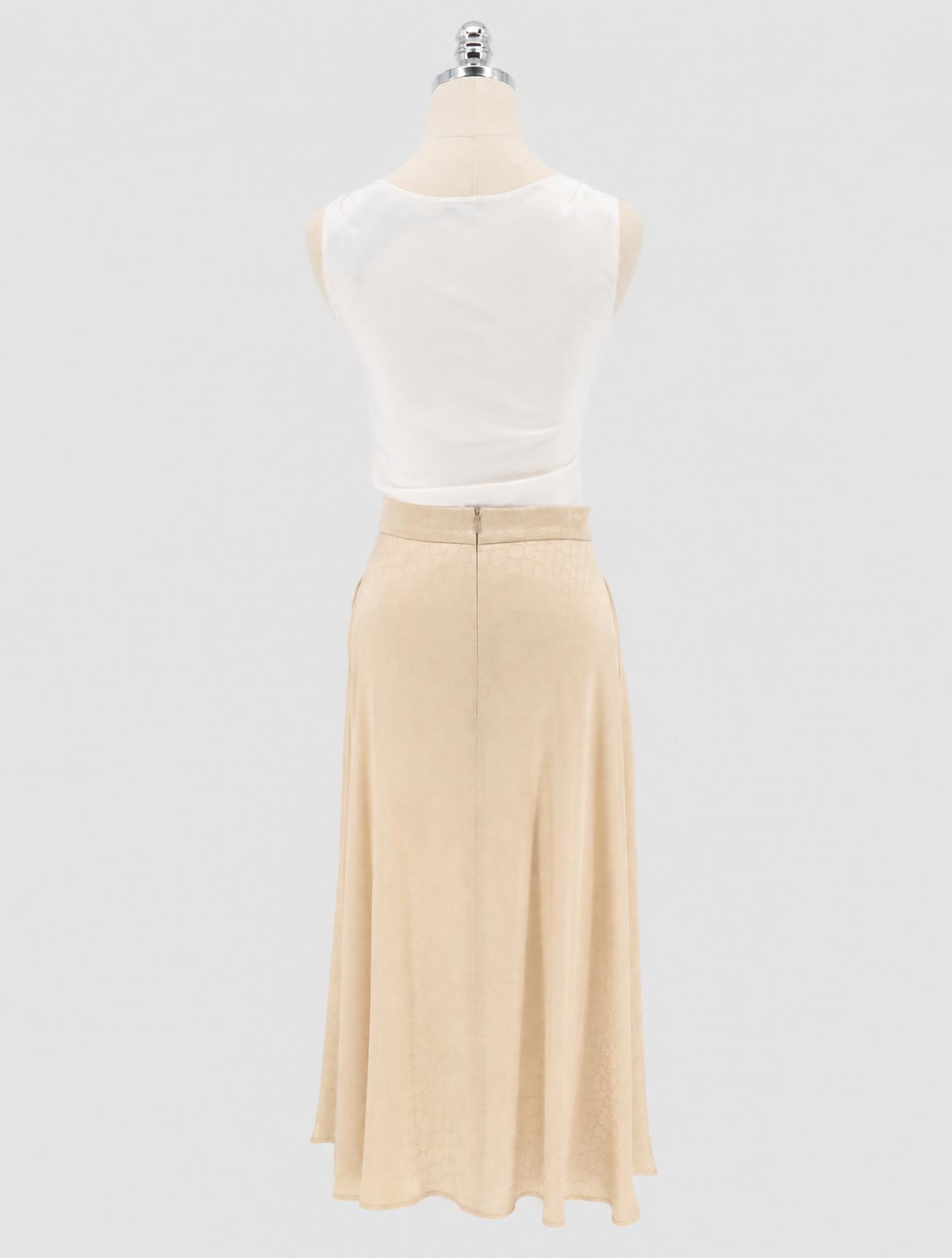 Kiton Beige Silk Skirt Women