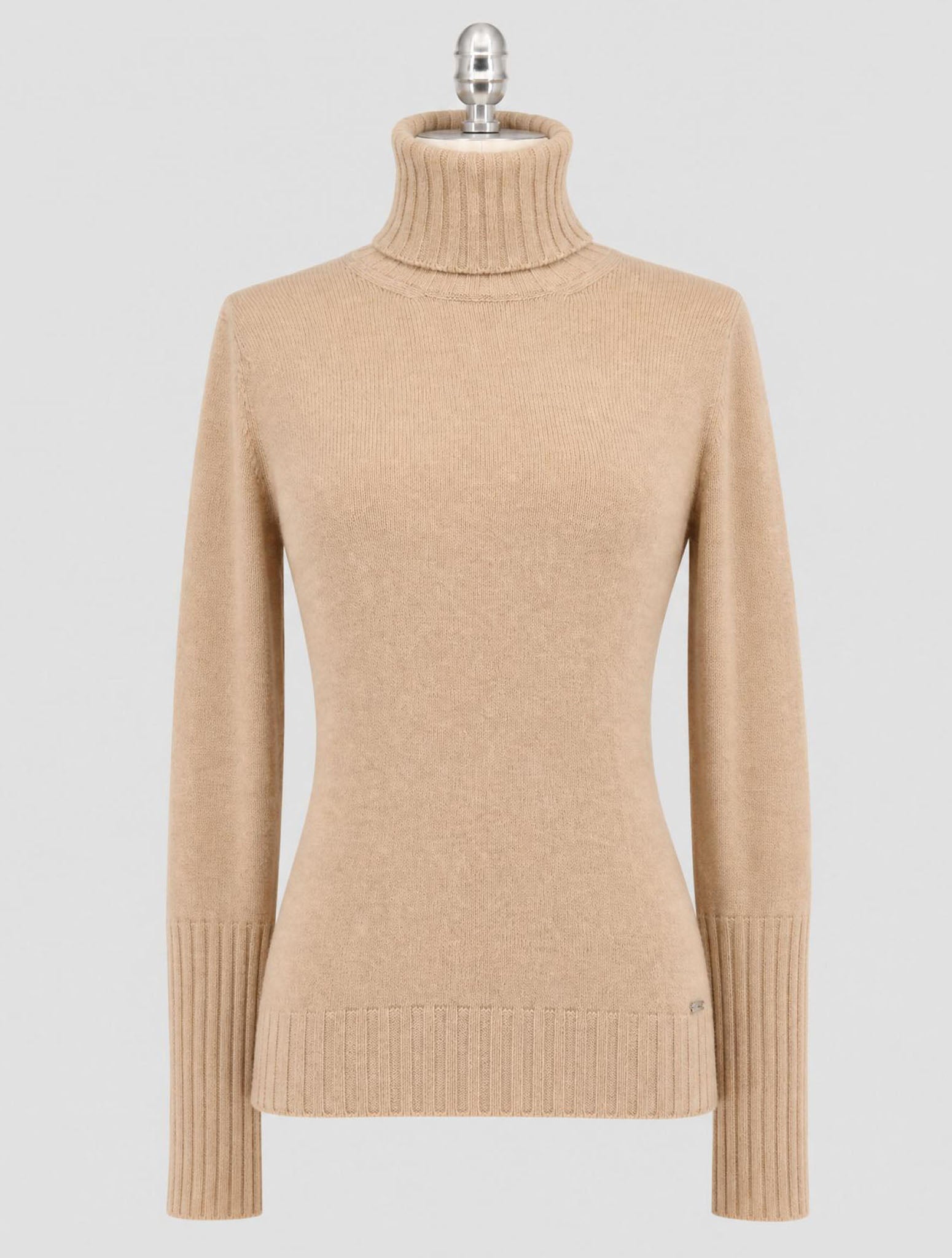 Kiton Beige Cashmere Sweater Turleneck Women