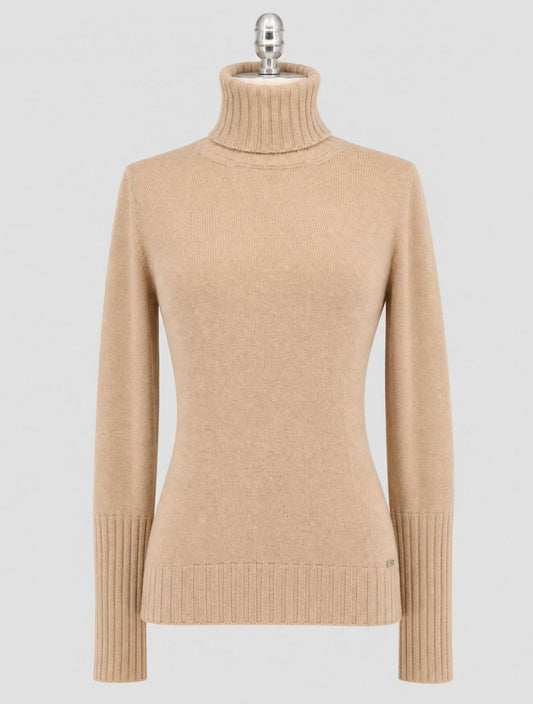 Kiton Beige Cashmere Sweater Turleneck Women