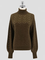 Kiton Green Cashmere Silk Sweater Turtleneck Women