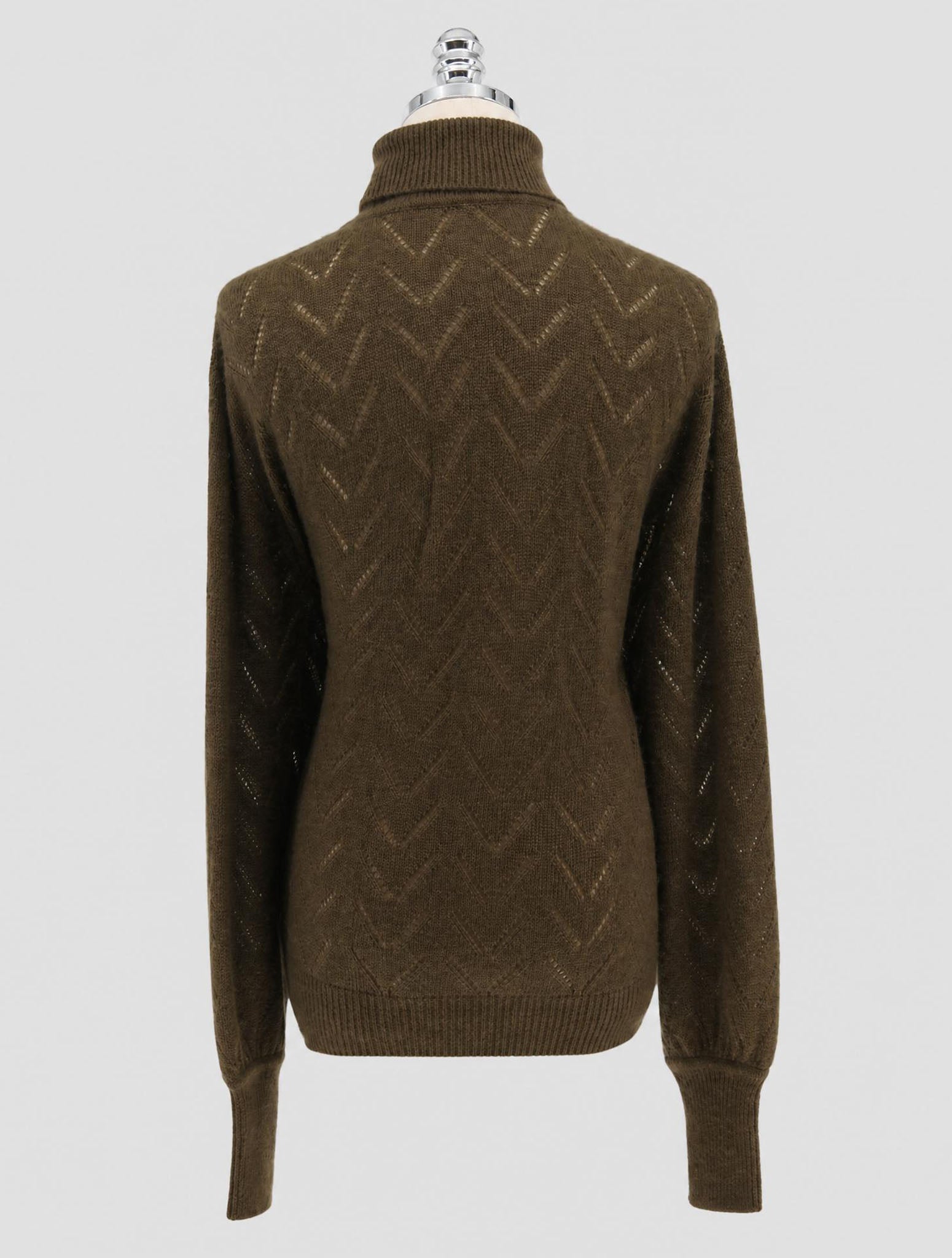 Kiton Green Cashmere Silk Sweater Turtleneck Women