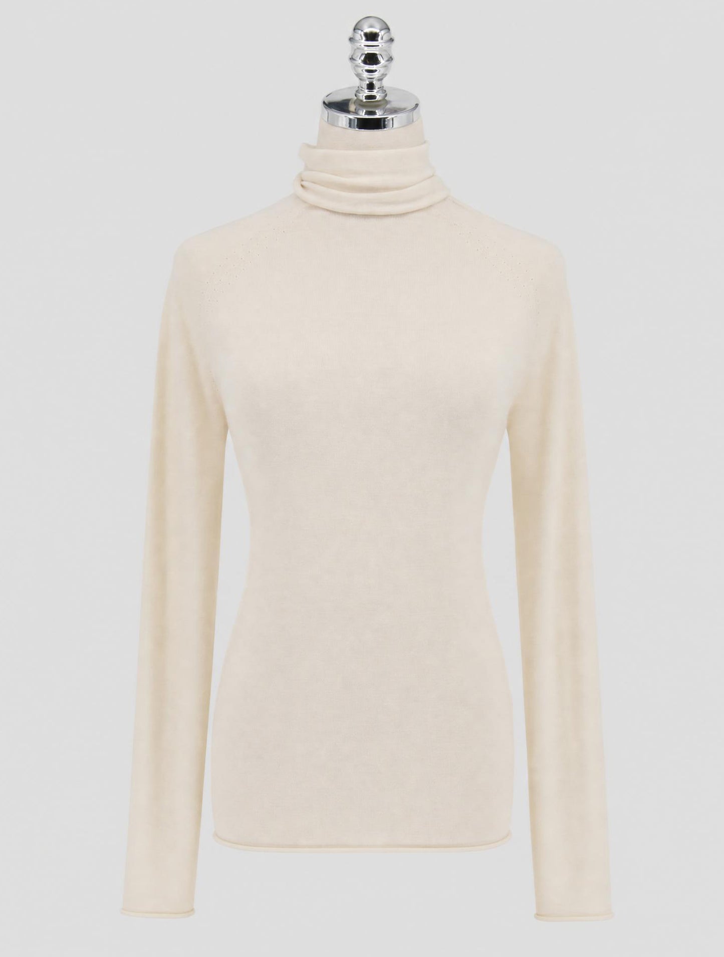 Kiton White Cashmere Silk Sweater Turtleneck Women